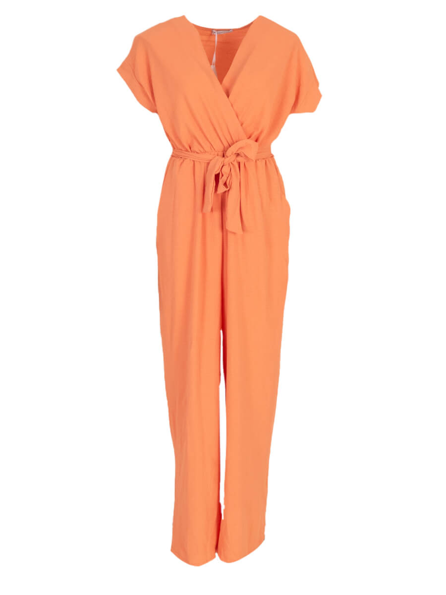 Peach losvallende jumpsuit