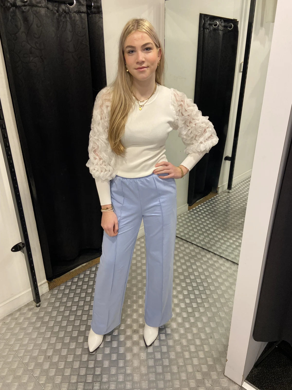 Lichtblauwe joggingflared By swan