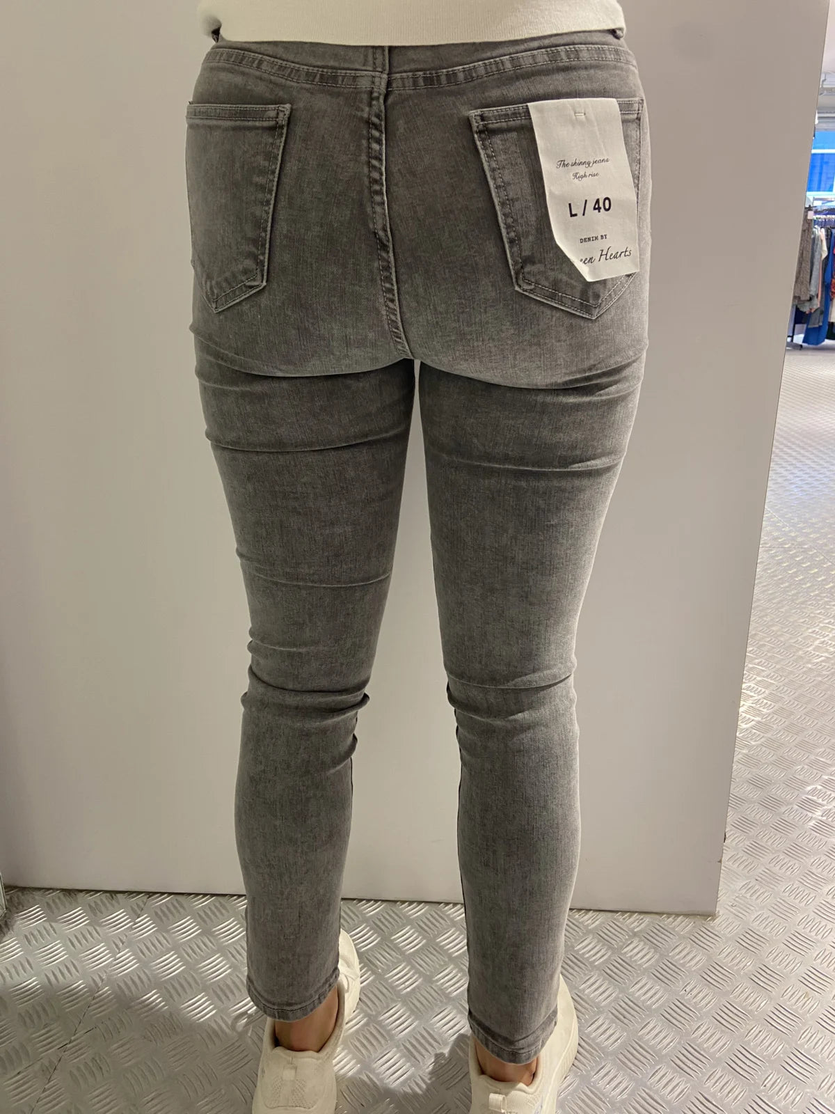 Grijs gemeleerde jeans skinny QH