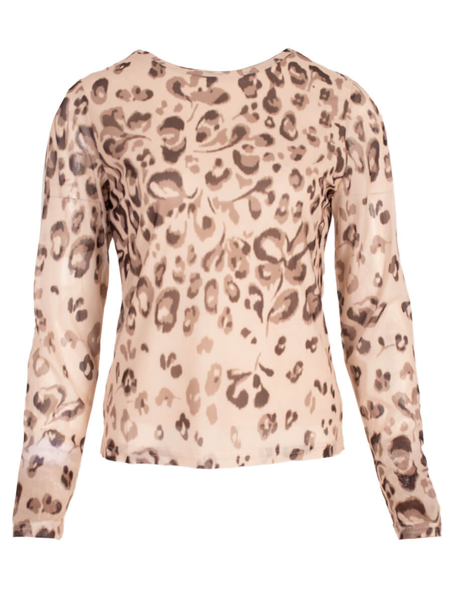 Cheetah mesh top