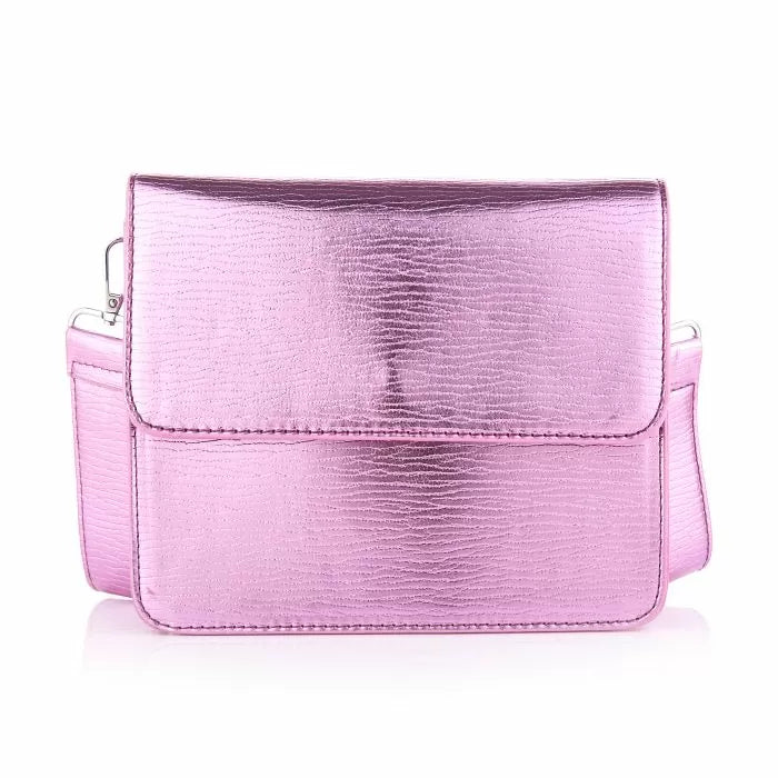 Roze metallic tas