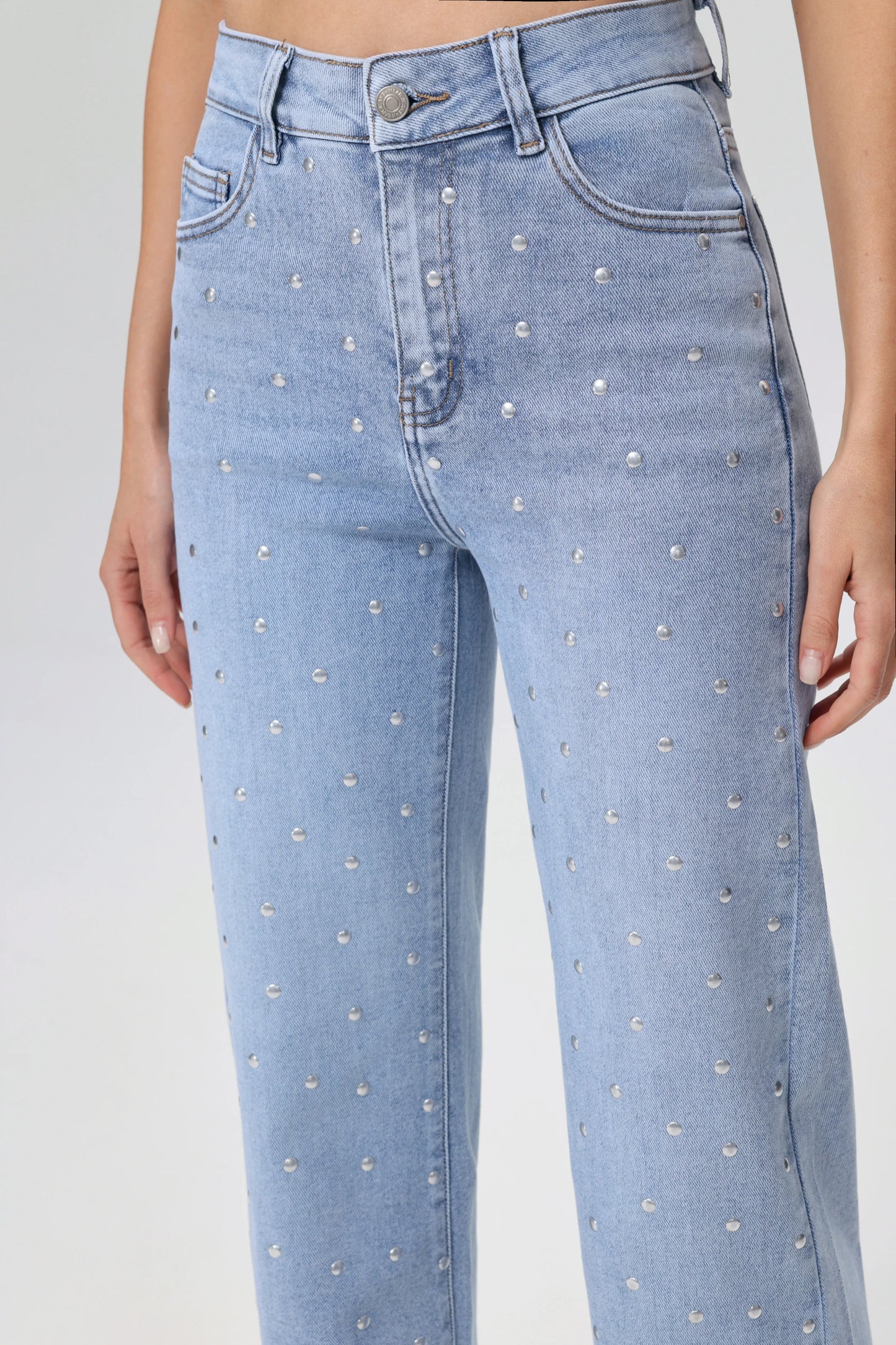 Silver studs wide leg HM