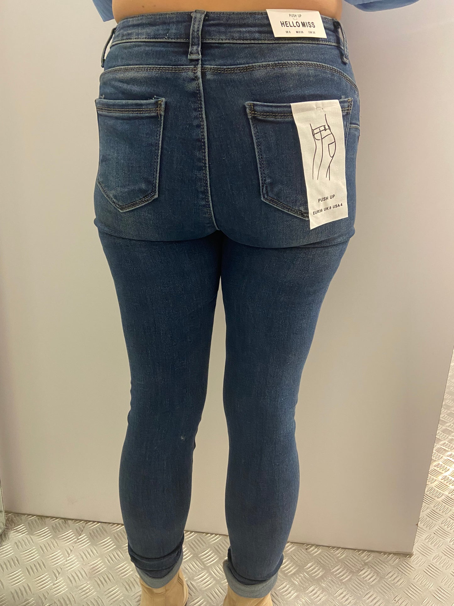 Blue push up skinny