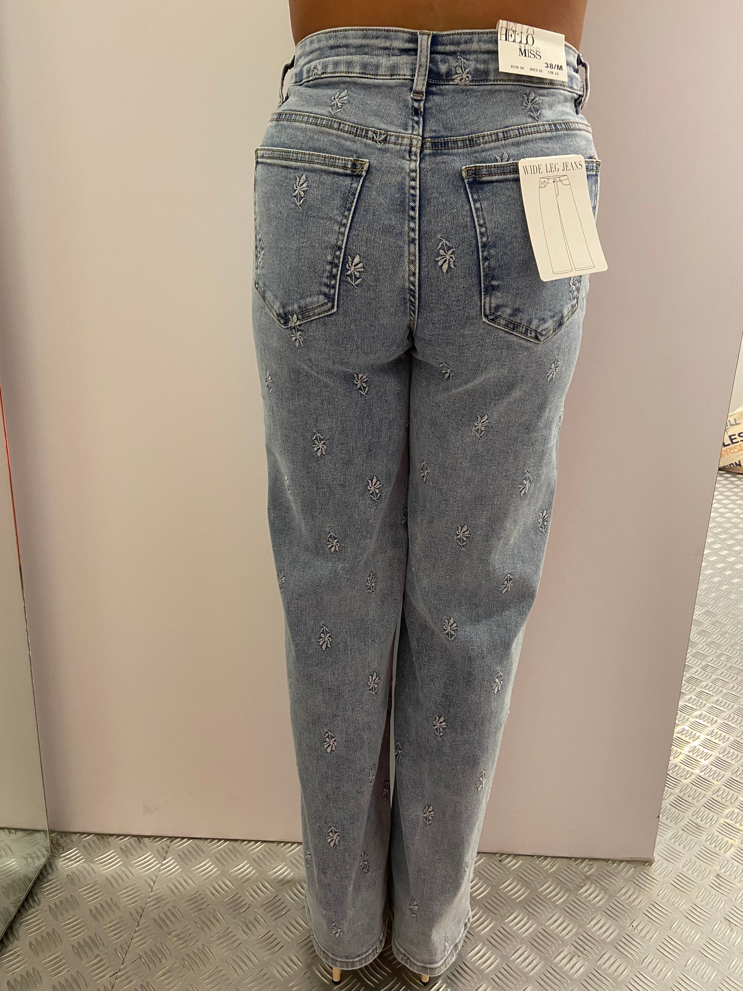Flower wide leg jeans HM