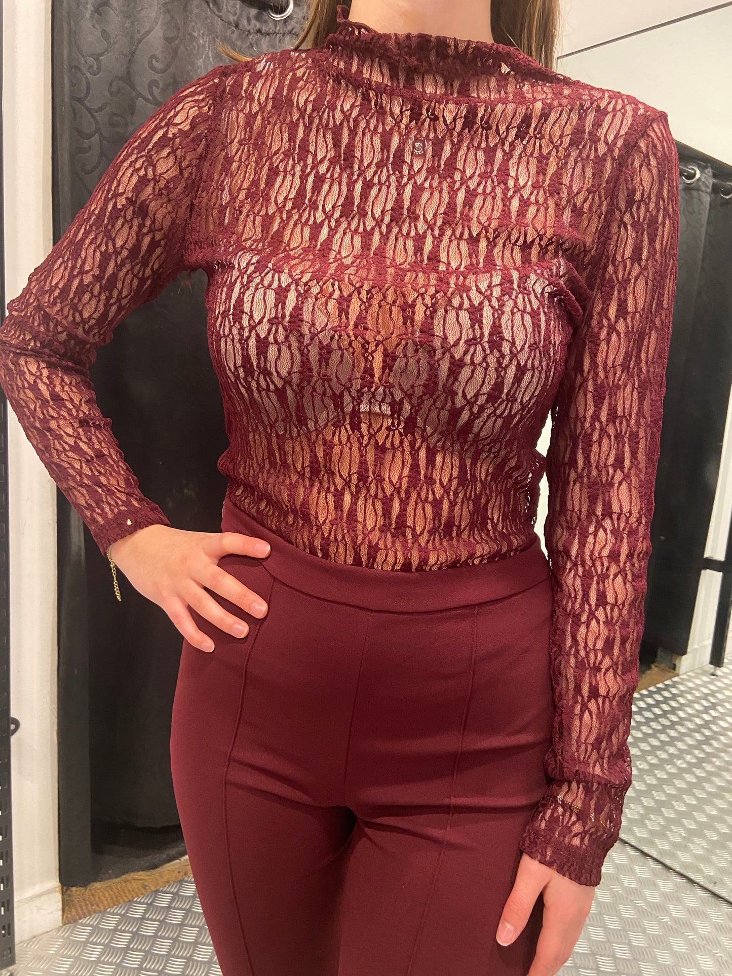 Bordeaux lace top