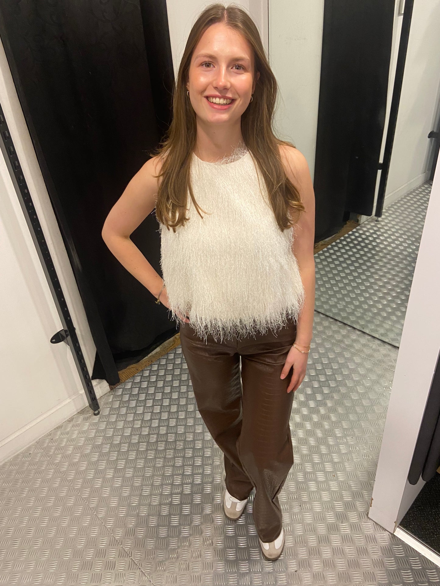 Snake leatherlook wide leg