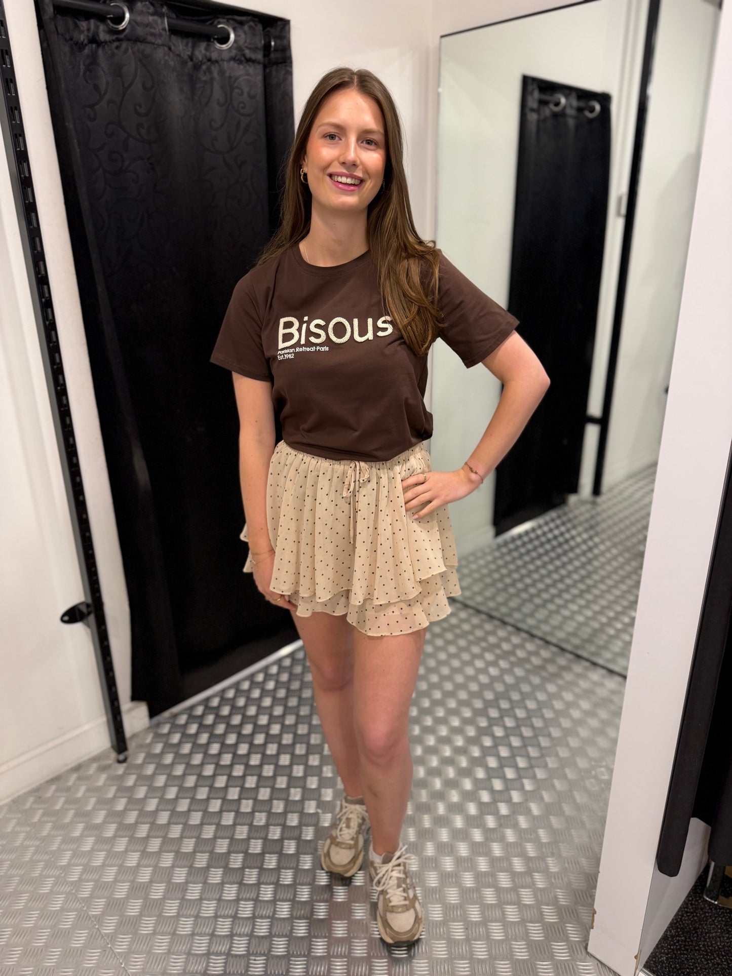 Bisous brown cotton tshirt