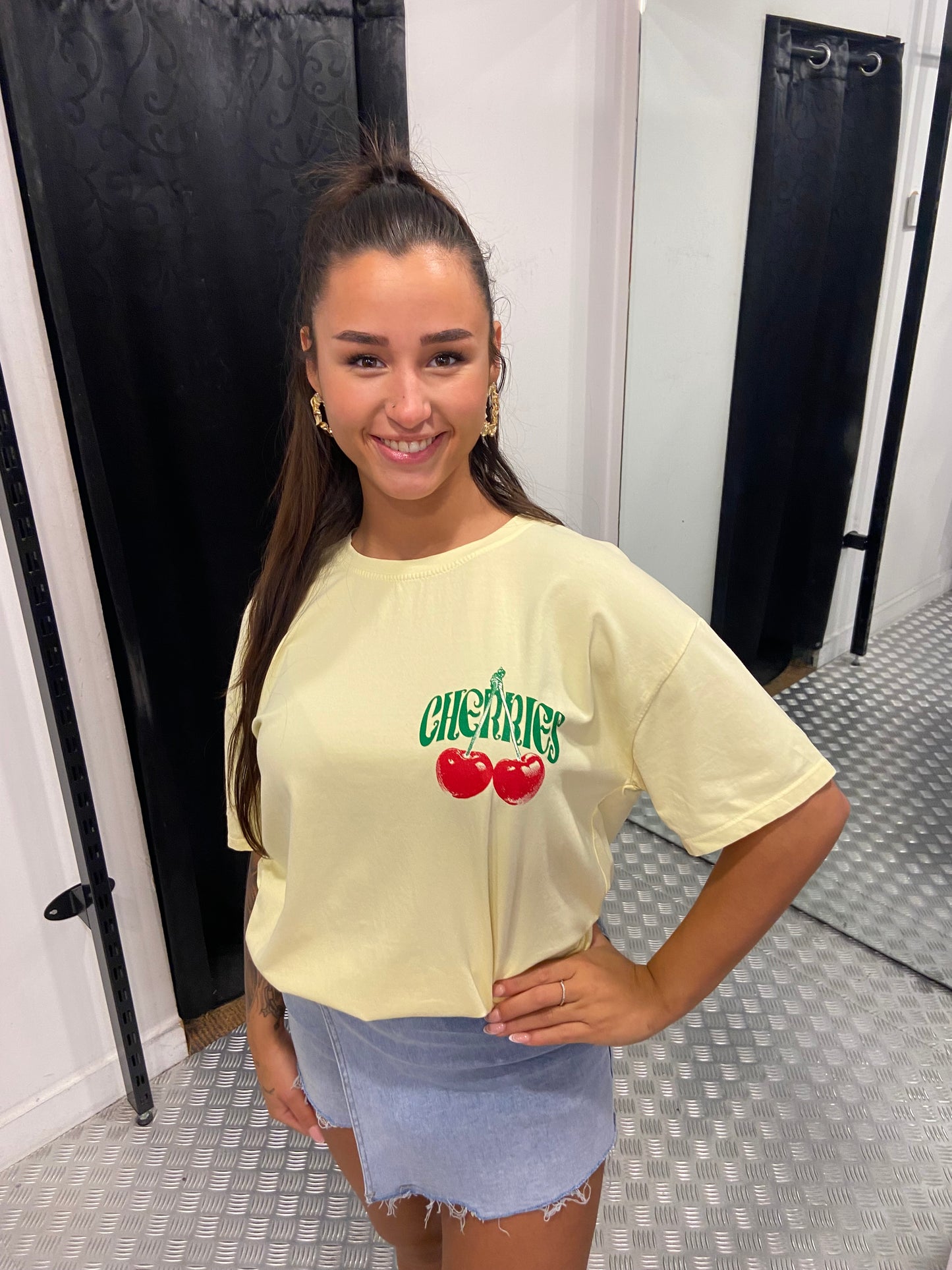 Yellow cherries shirt