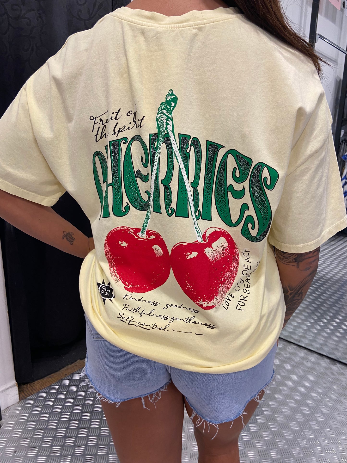 Yellow cherries shirt