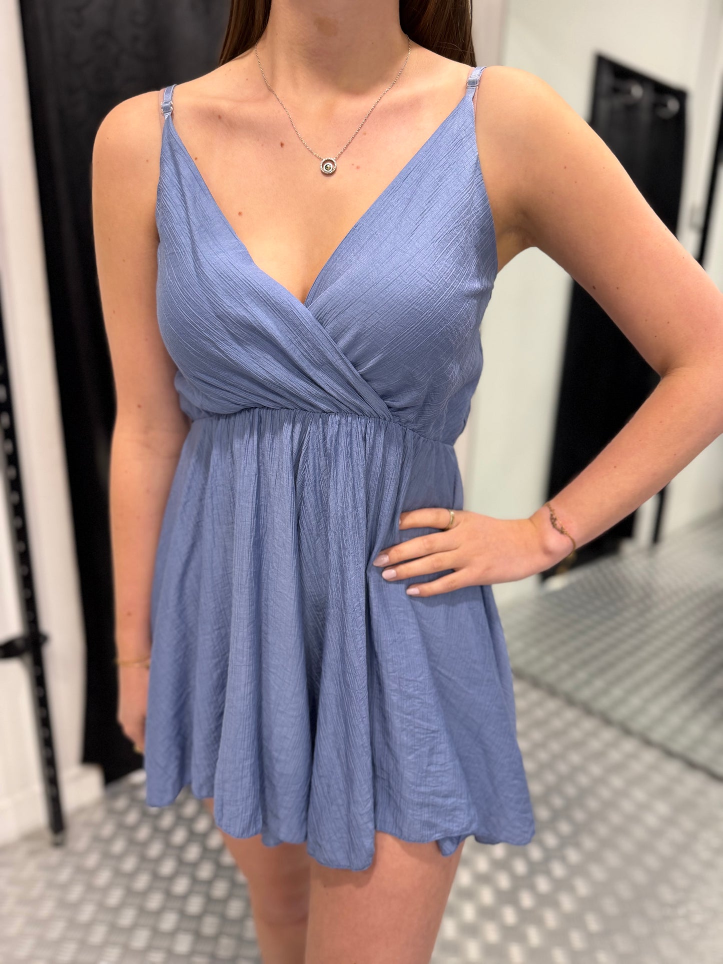 Jeansblauwe playsuit