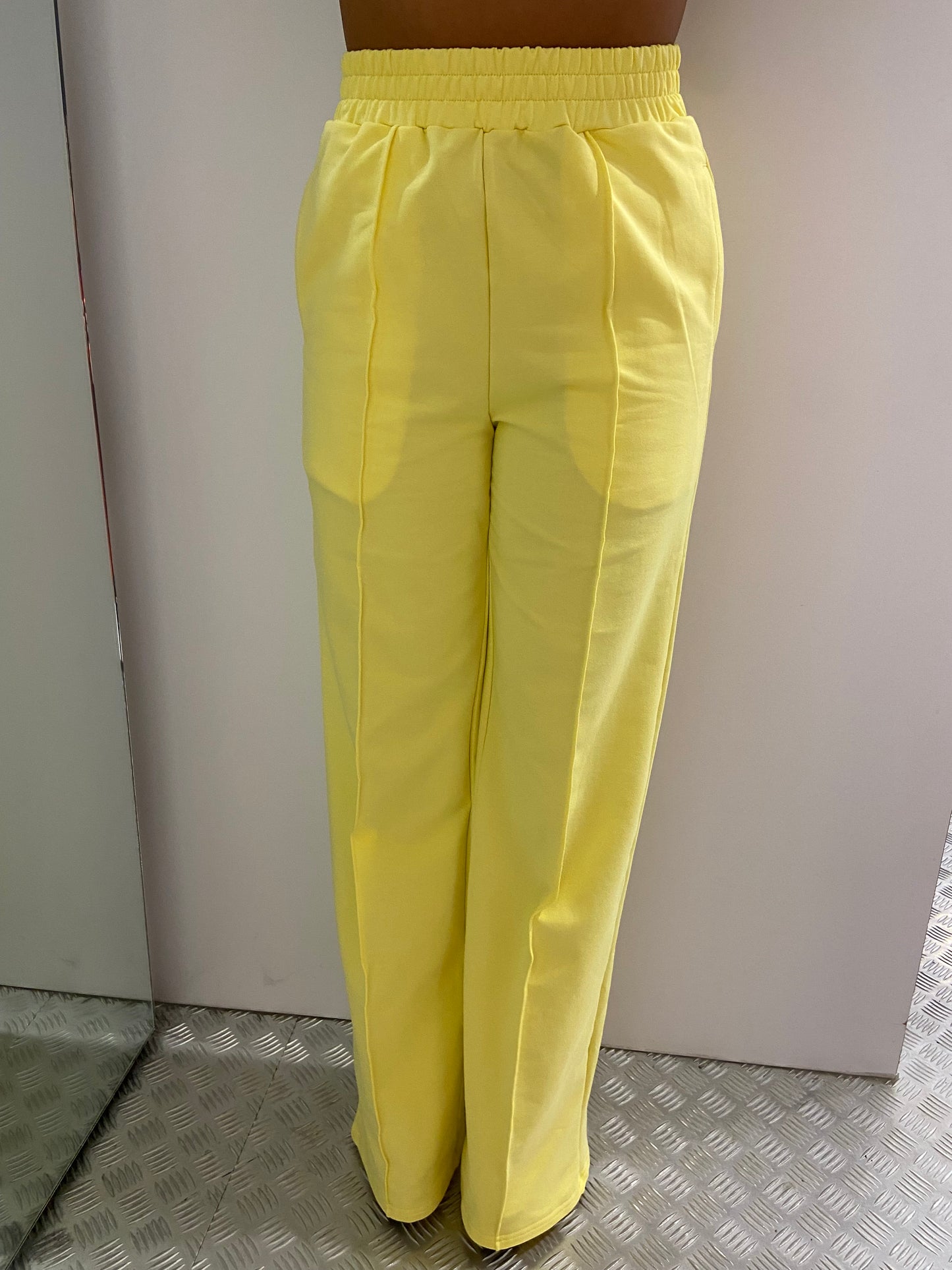 Yellow wide leg jogging pants by swan