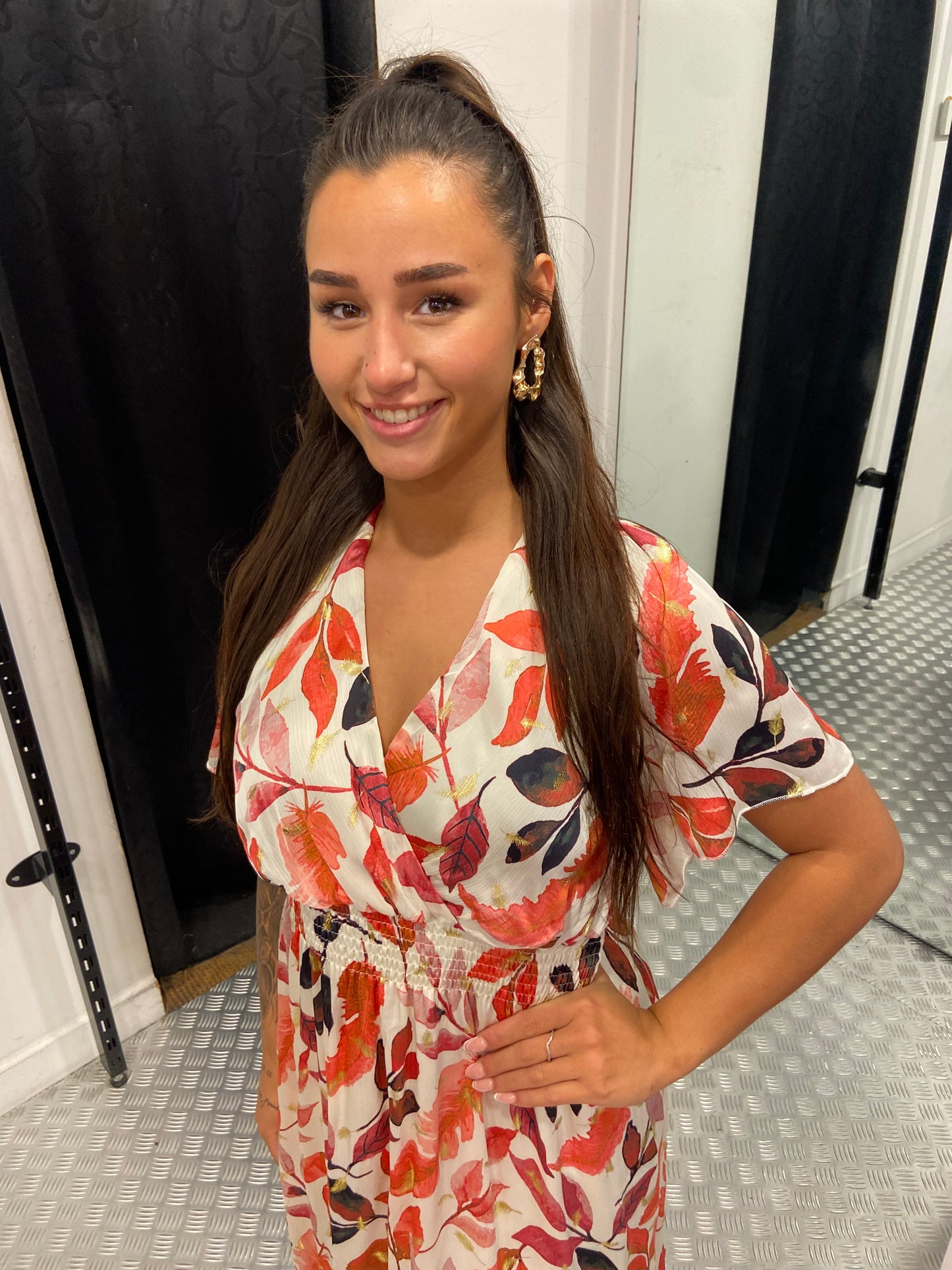 Creme flower dress