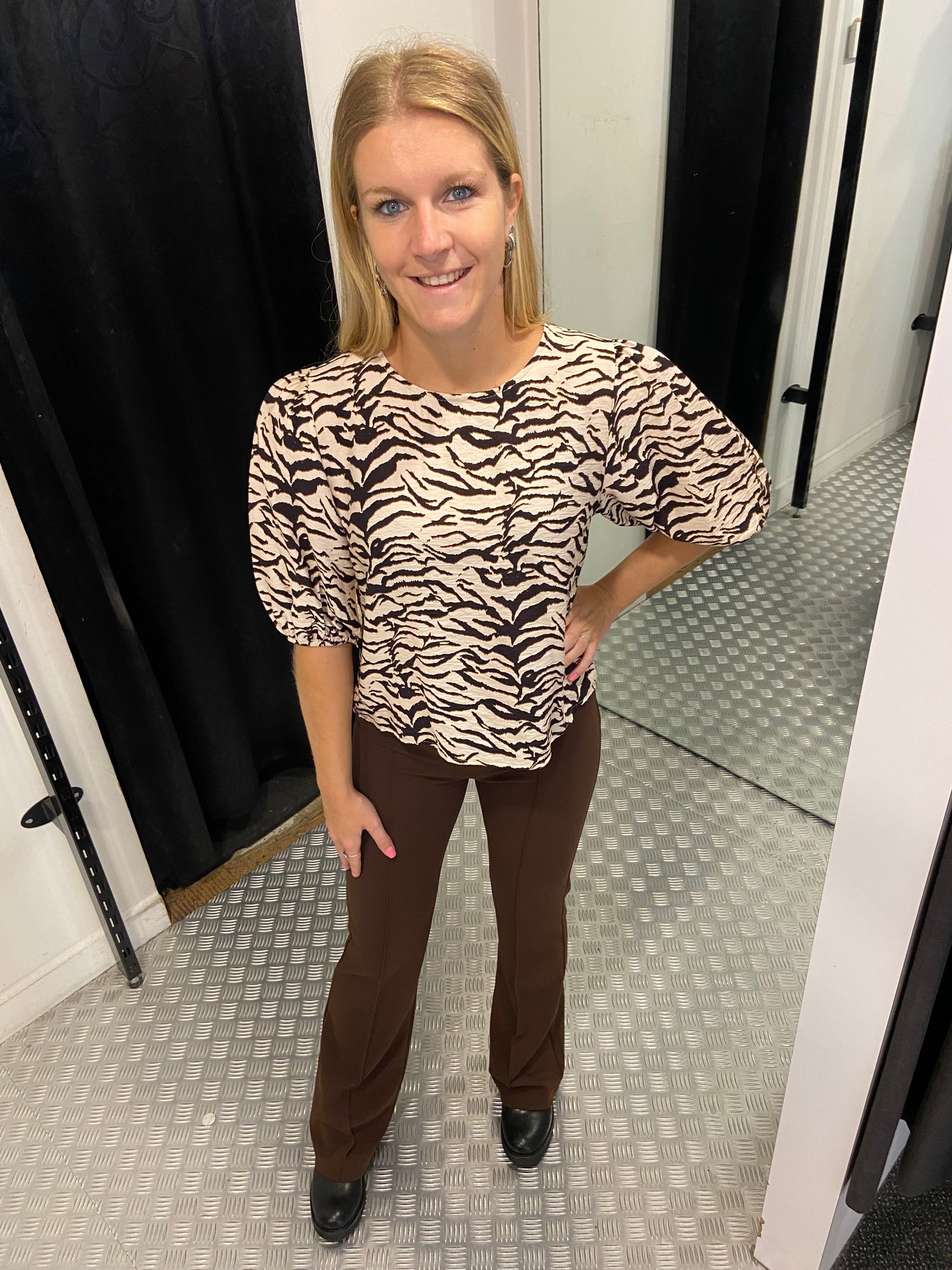 Beige zebra blouse