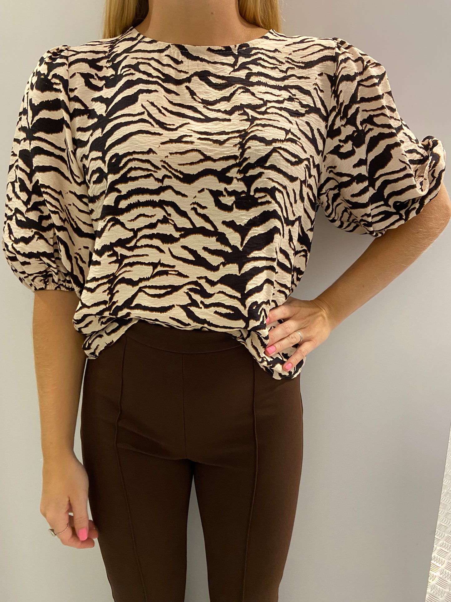 Beige zebra blouse