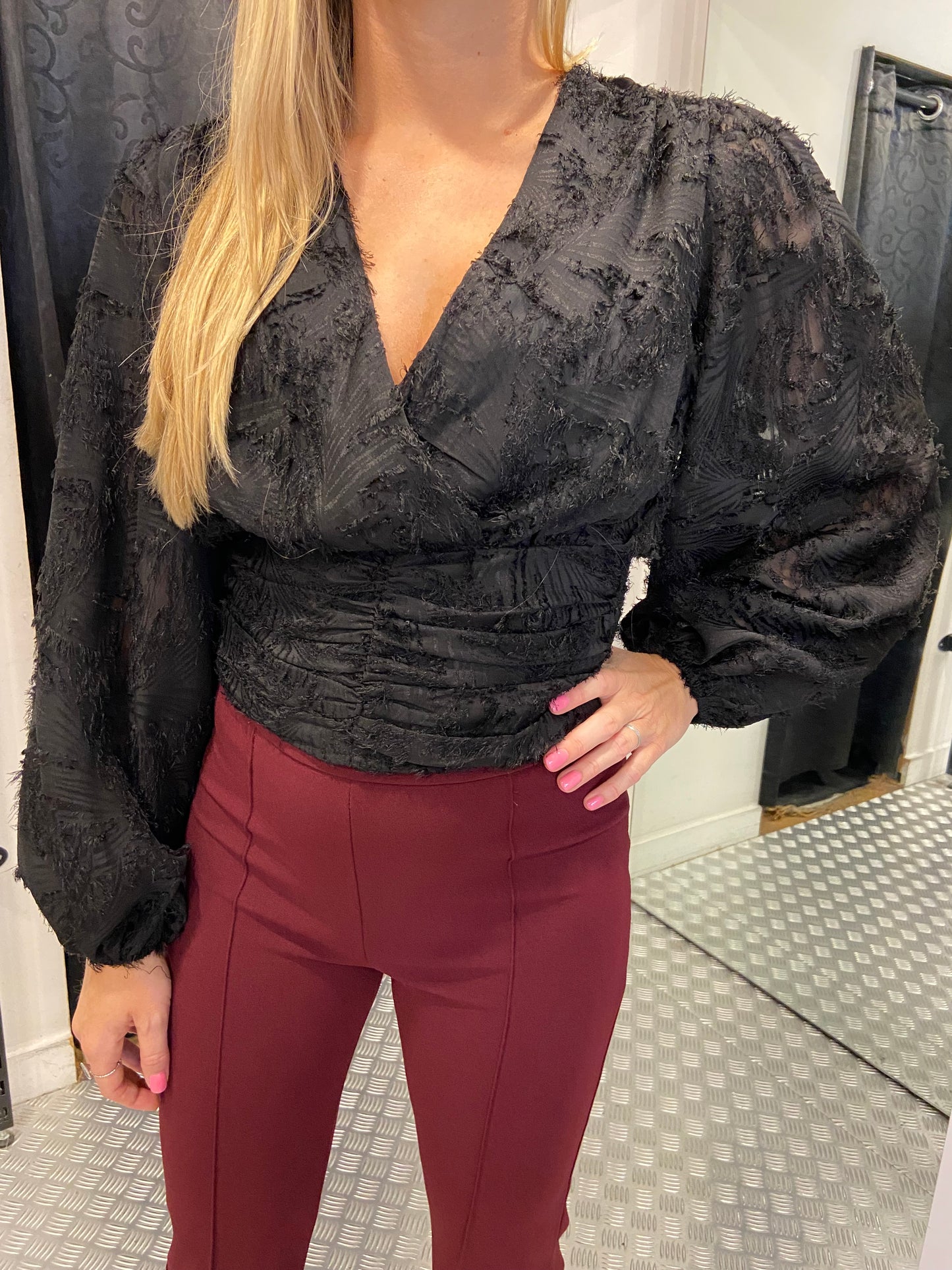 Fluffy cropped top