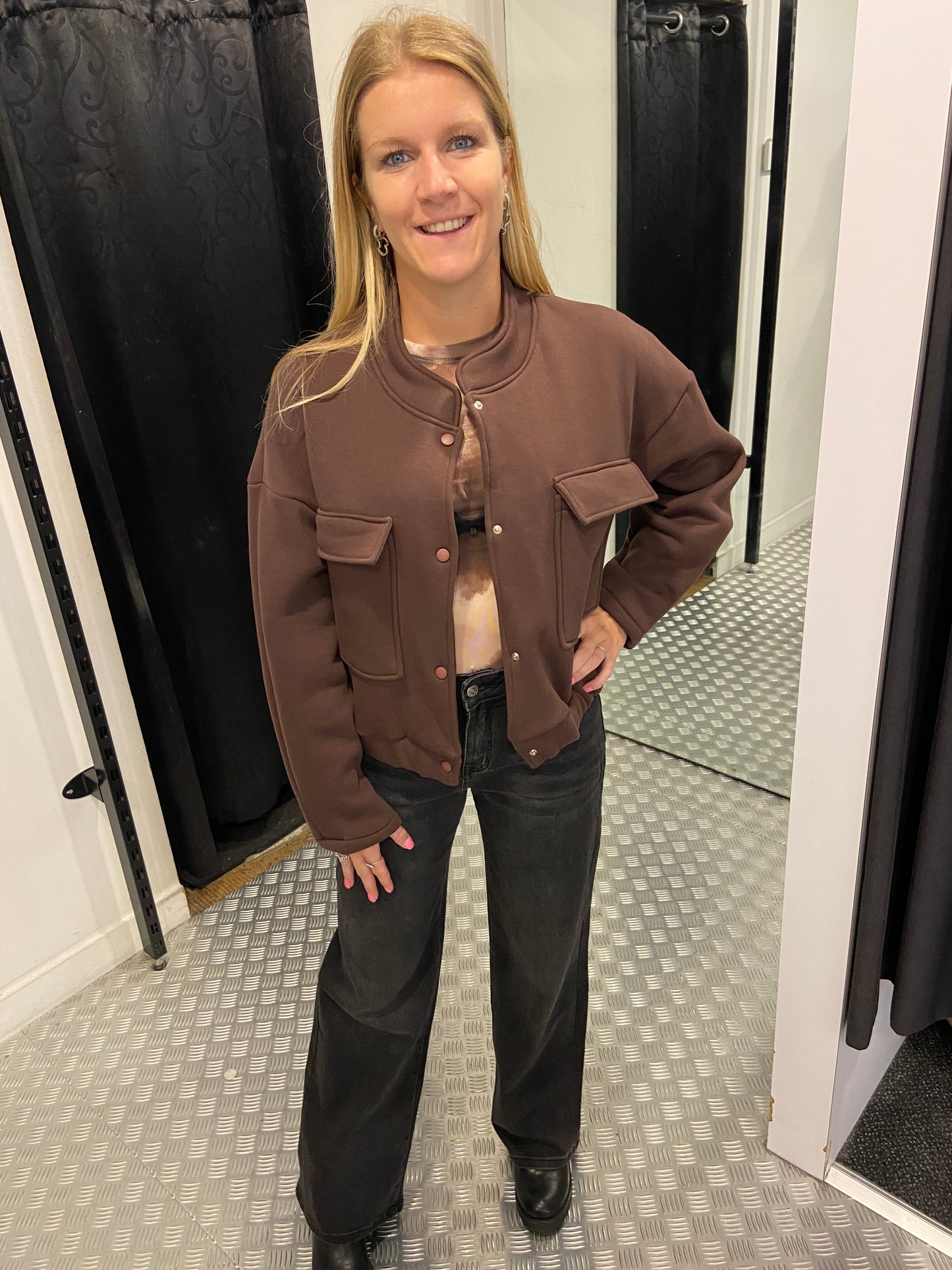 Dark grey destroyed wide leg jeans HM