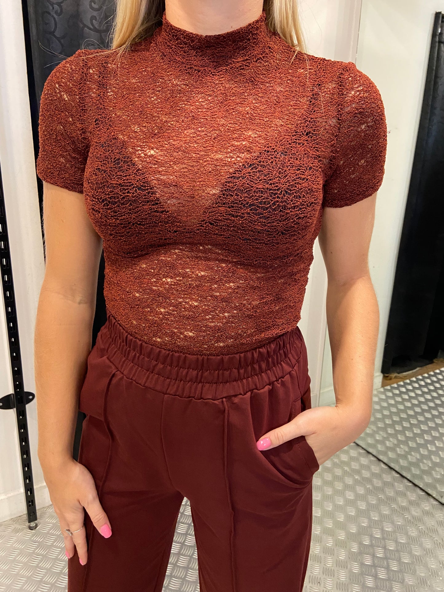 Bordeaux lace top