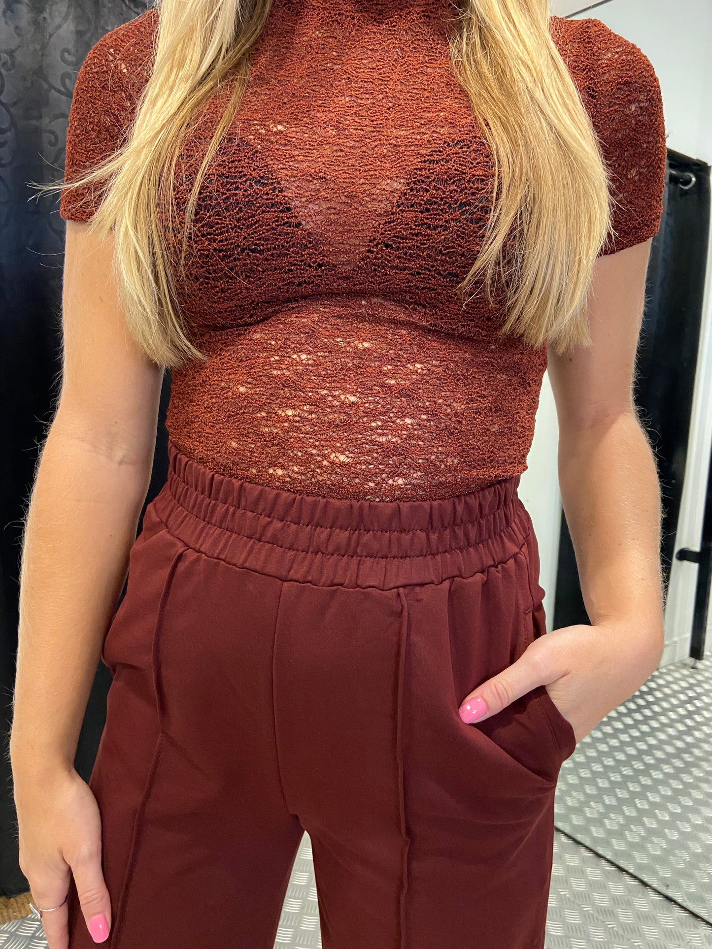 Bordeaux lace top
