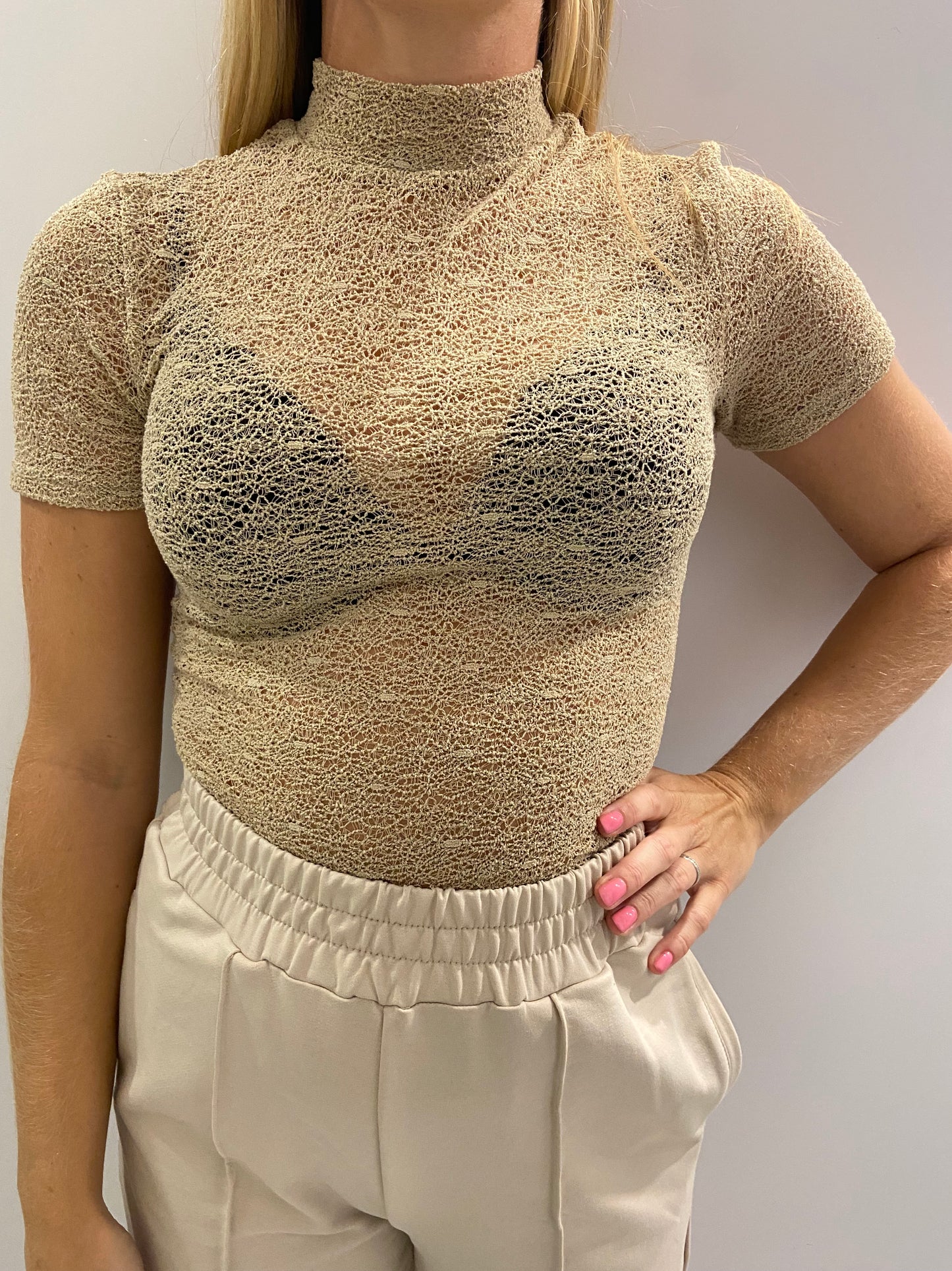 Beige lace top