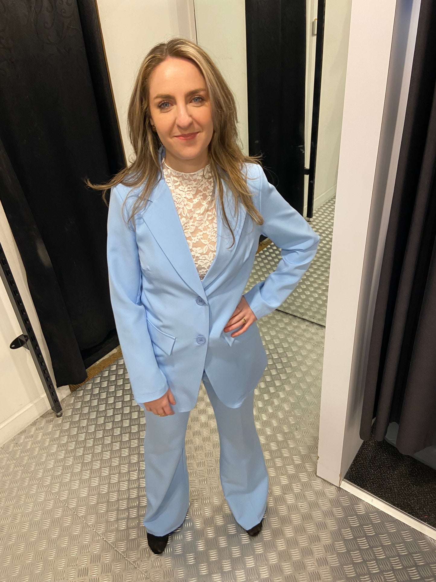 Baby blauwe blazer