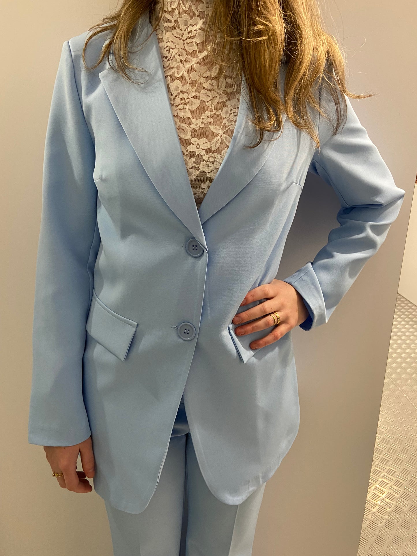 Baby blauwe blazer