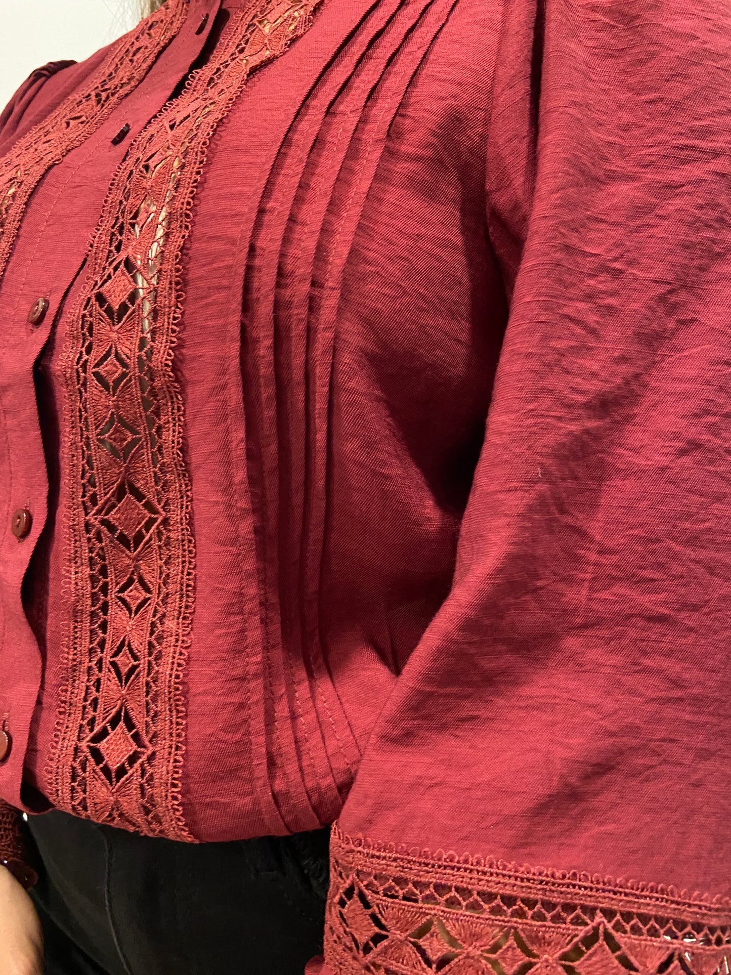 Bordeaux lace blouse