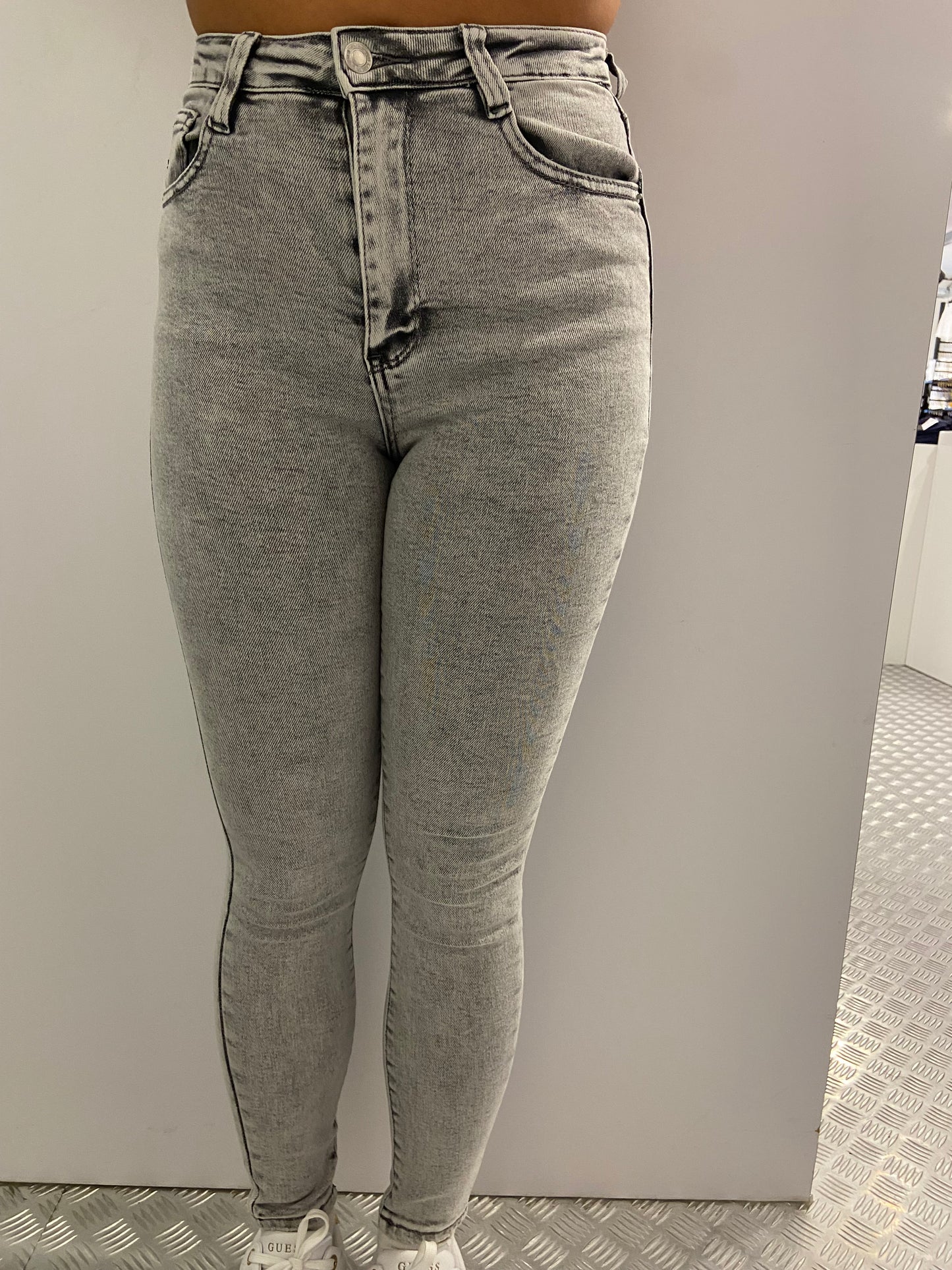Lichtgrijze super high skinny laulia