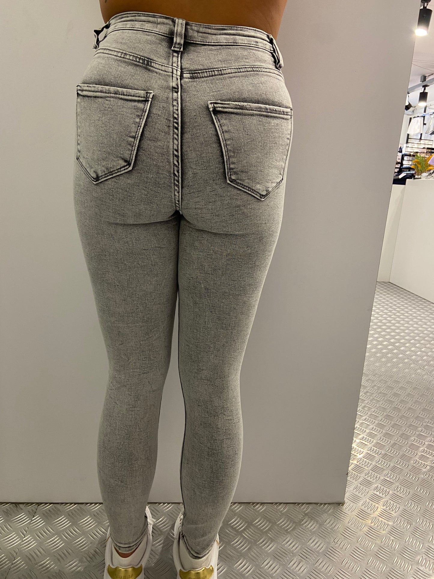 Lichtgrijze super high skinny laulia