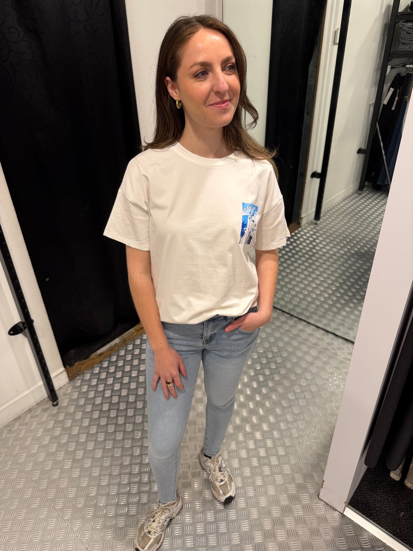 Santorini wit tshirt