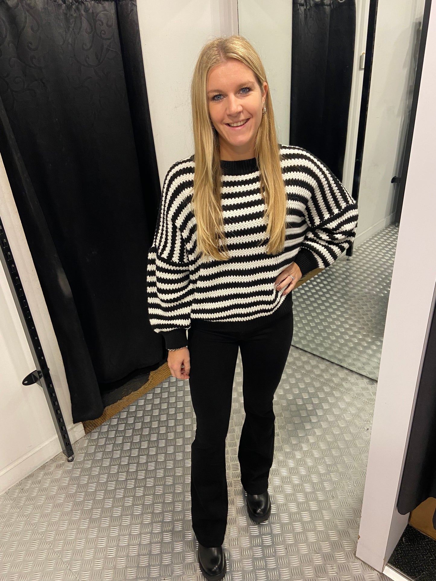 Zwarte denim flared