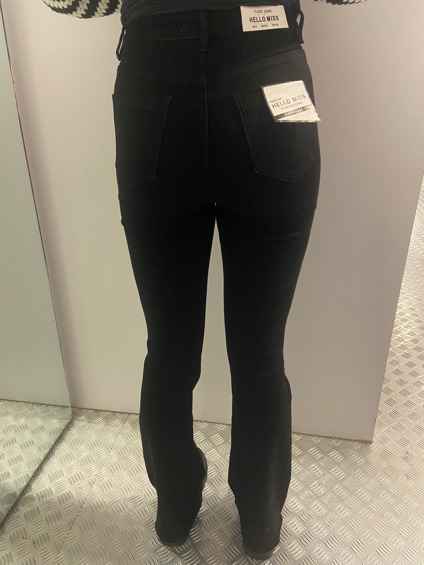 Zwarte denim flared