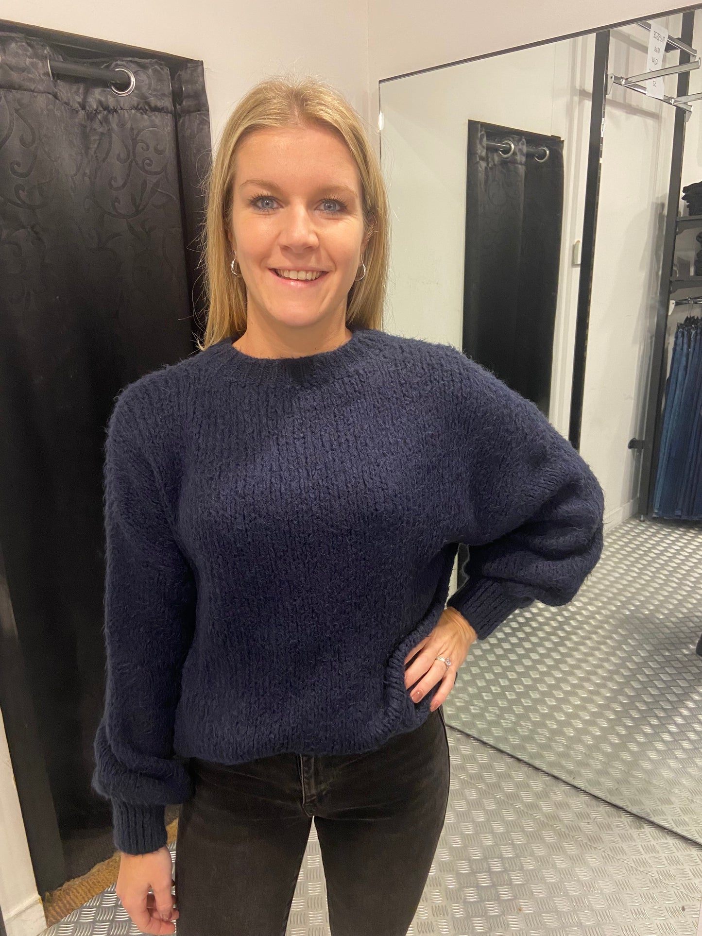 Marineblauwe knitted wear