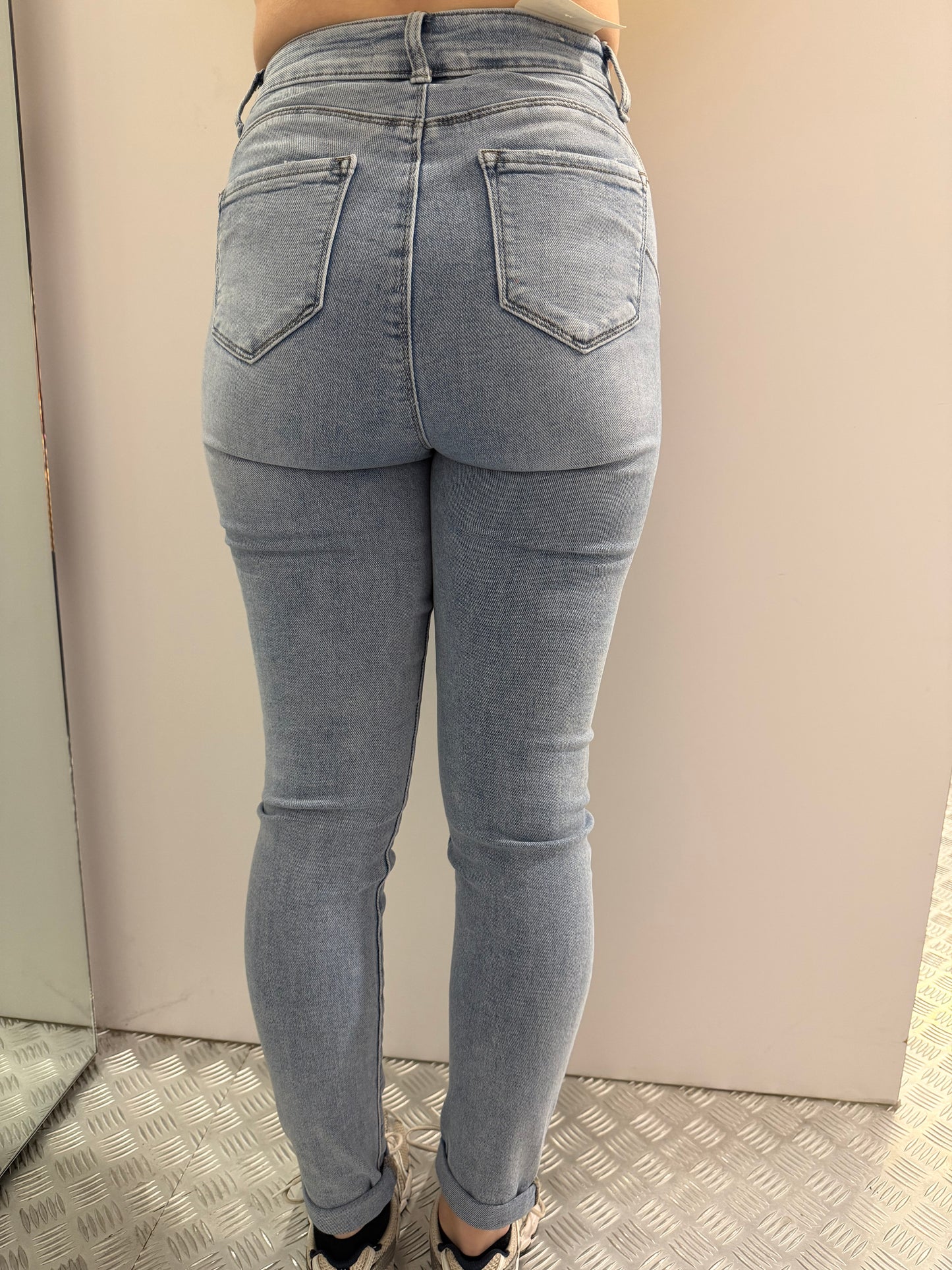 Hello miss push up skinny jeans lichtblauw