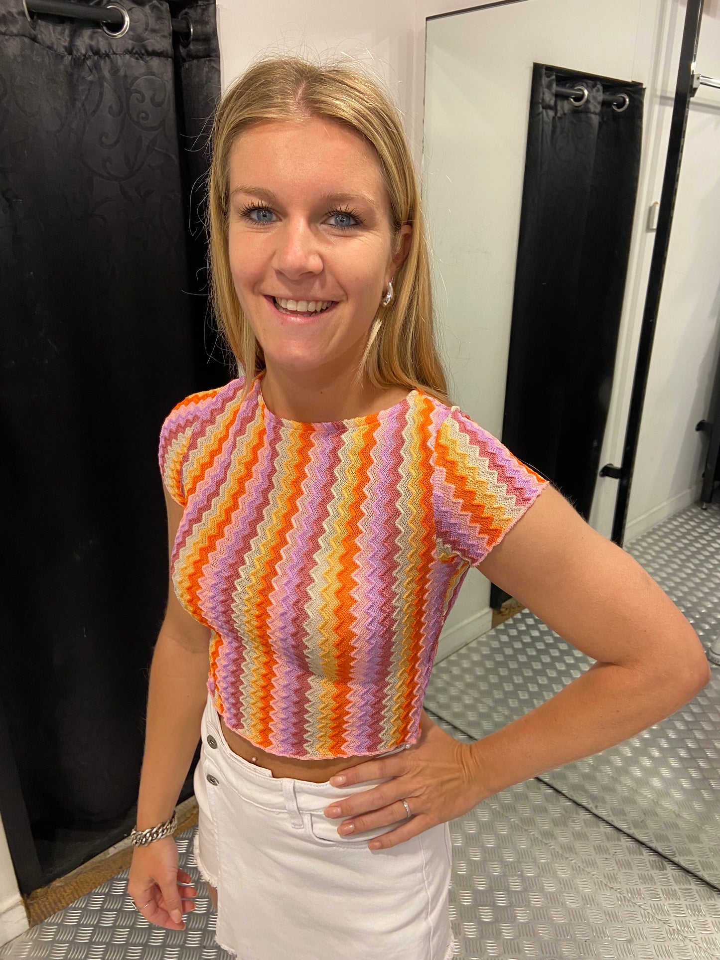 Zigzag colourful top