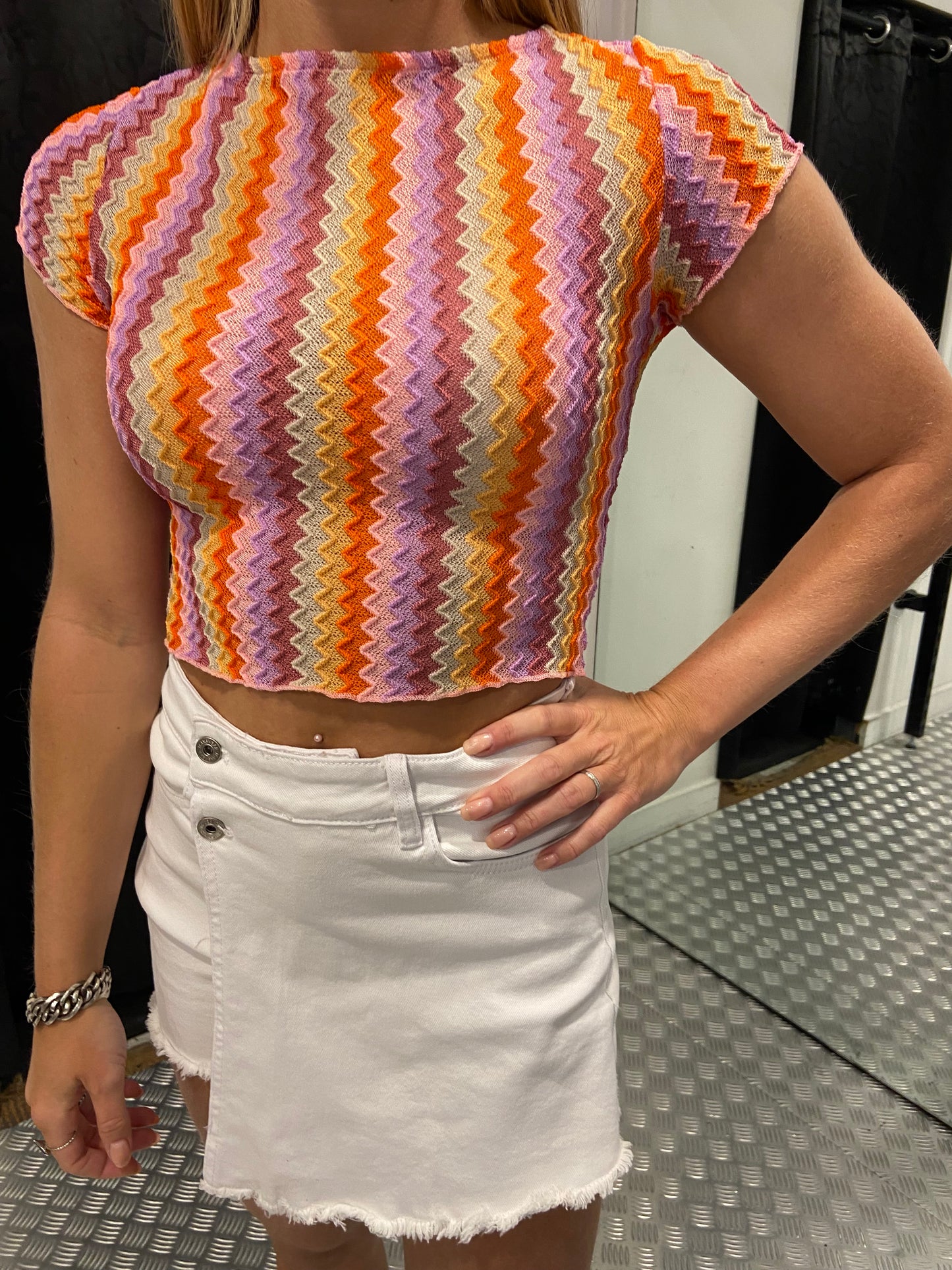 Zigzag colourful top