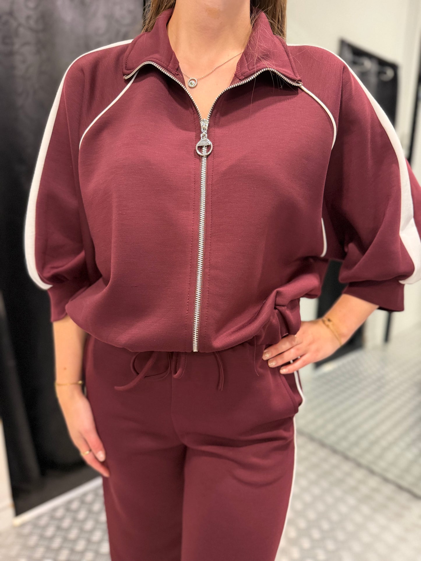 Plum striped comfy set