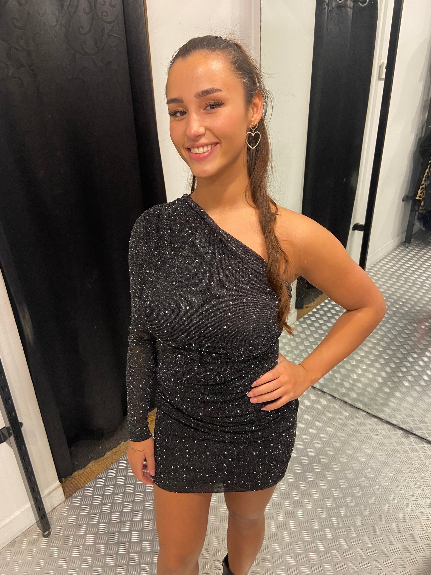 Strass oneshoulder dress