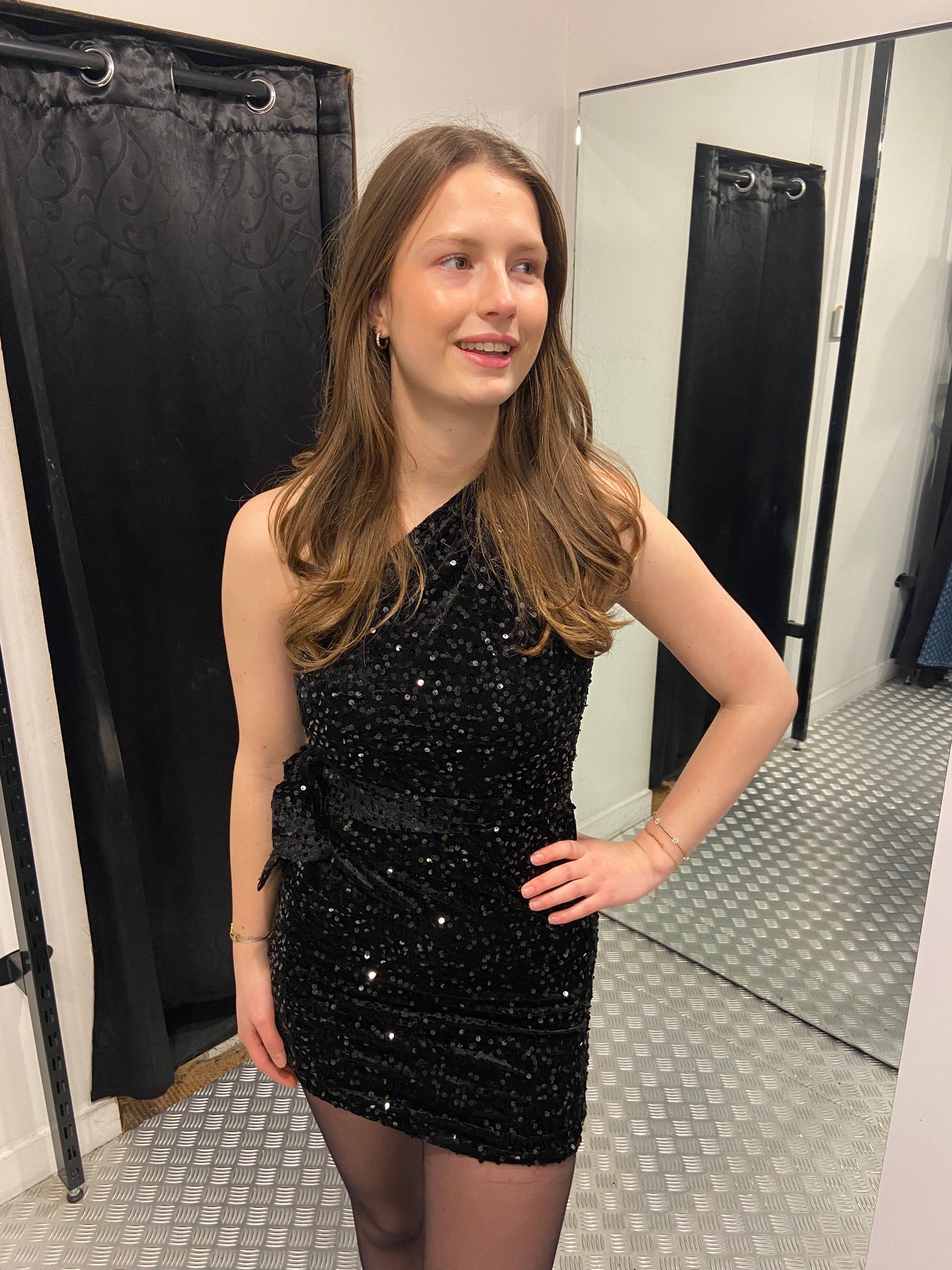 Suzy silver velvet paillet dress