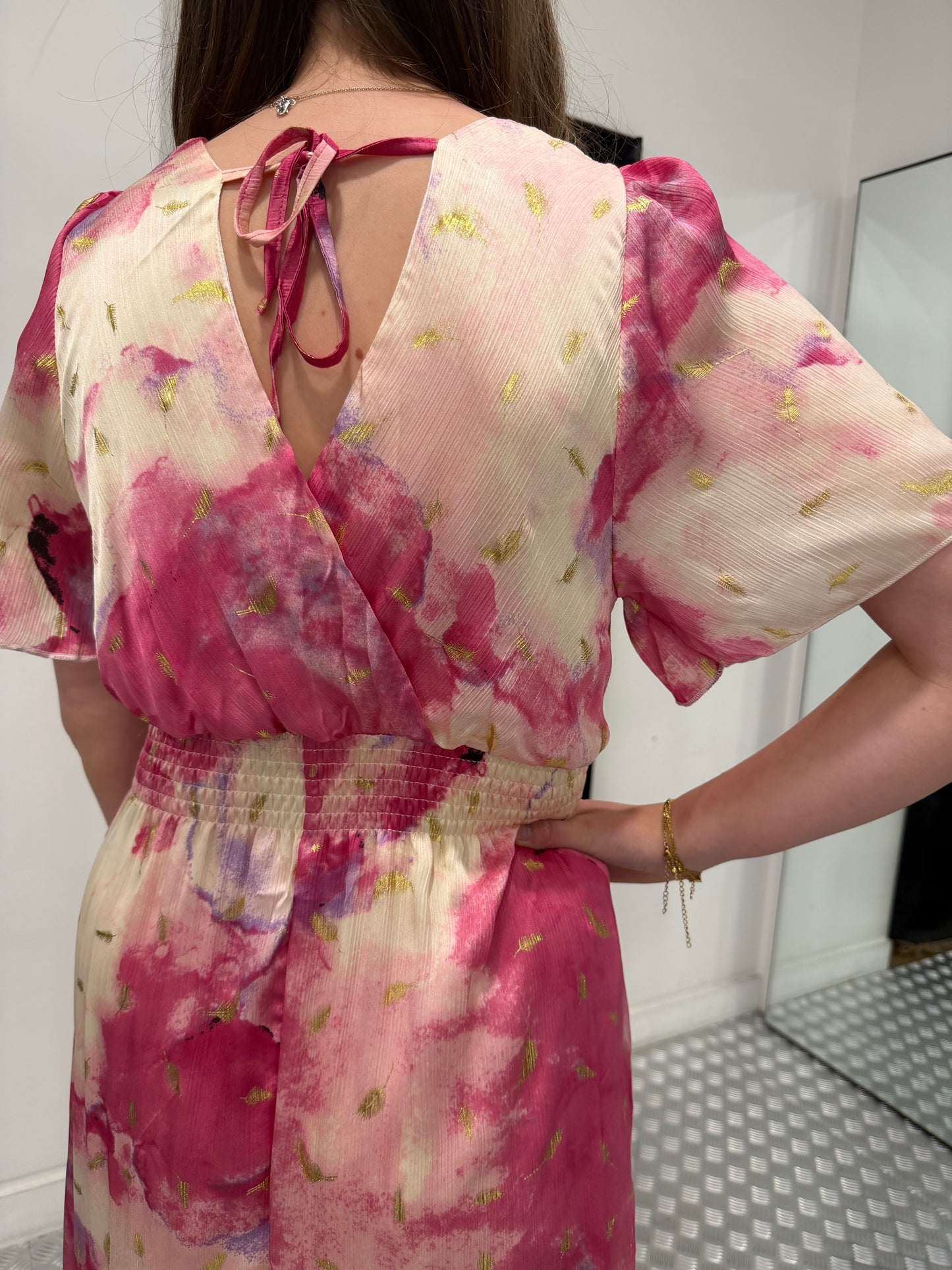 Pink marble summer maxi dress