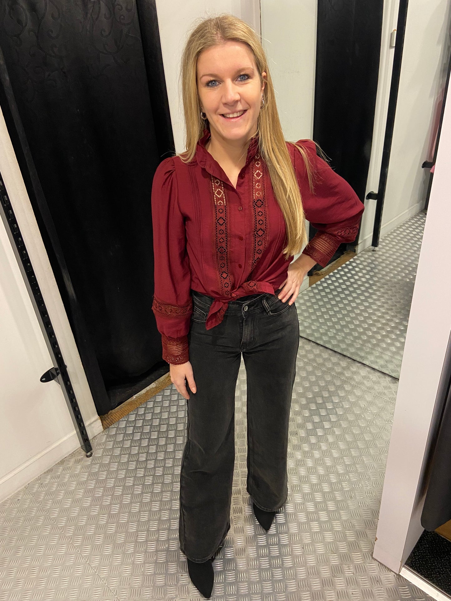 Stonewash wide leg jeans HM