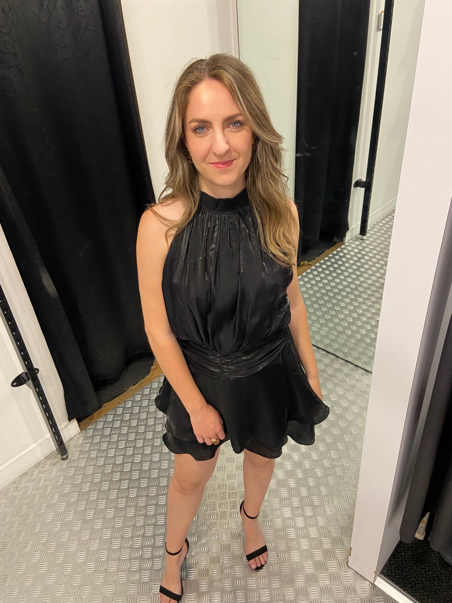Black shiny playsuit