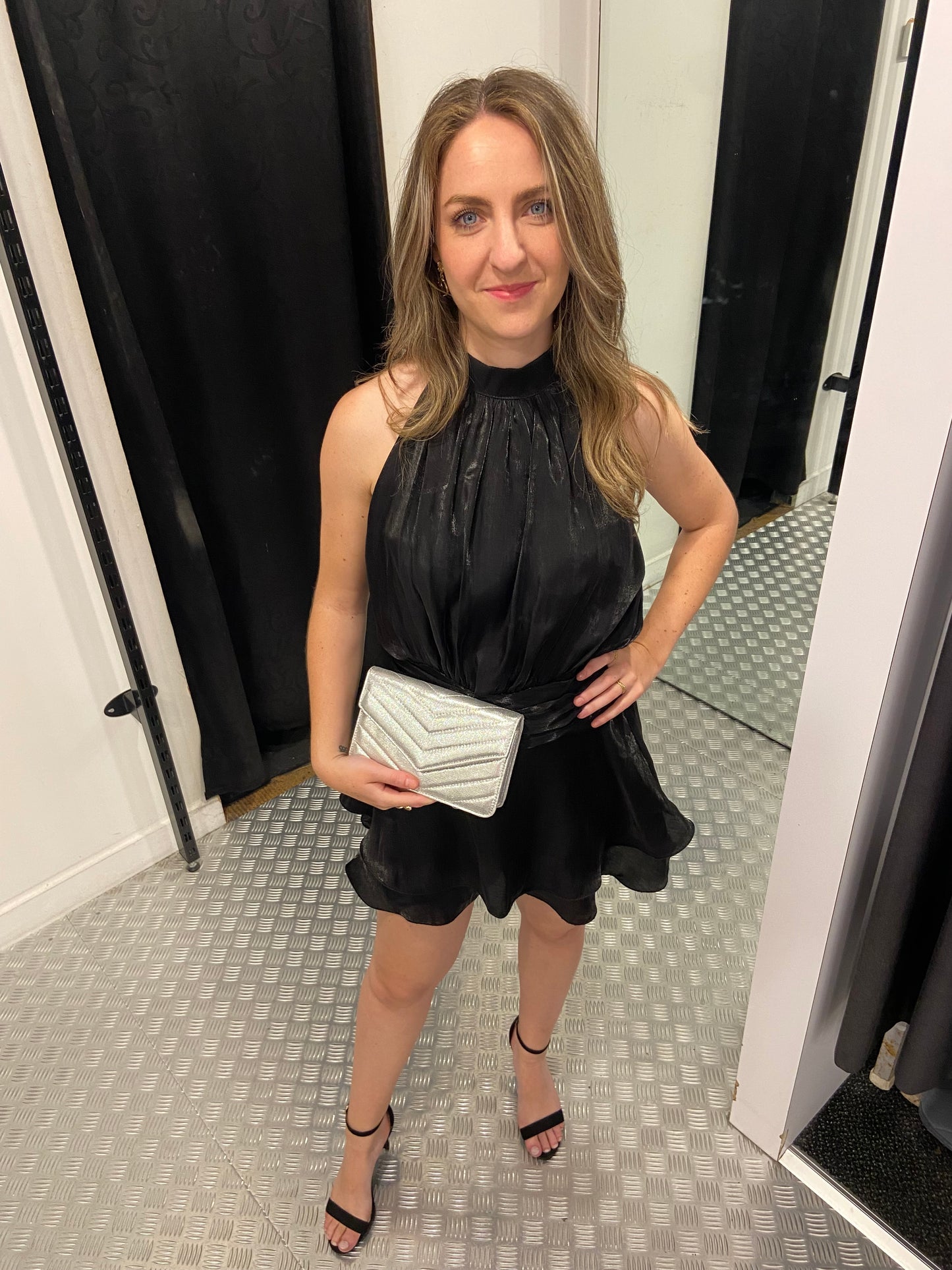 Black shiny playsuit