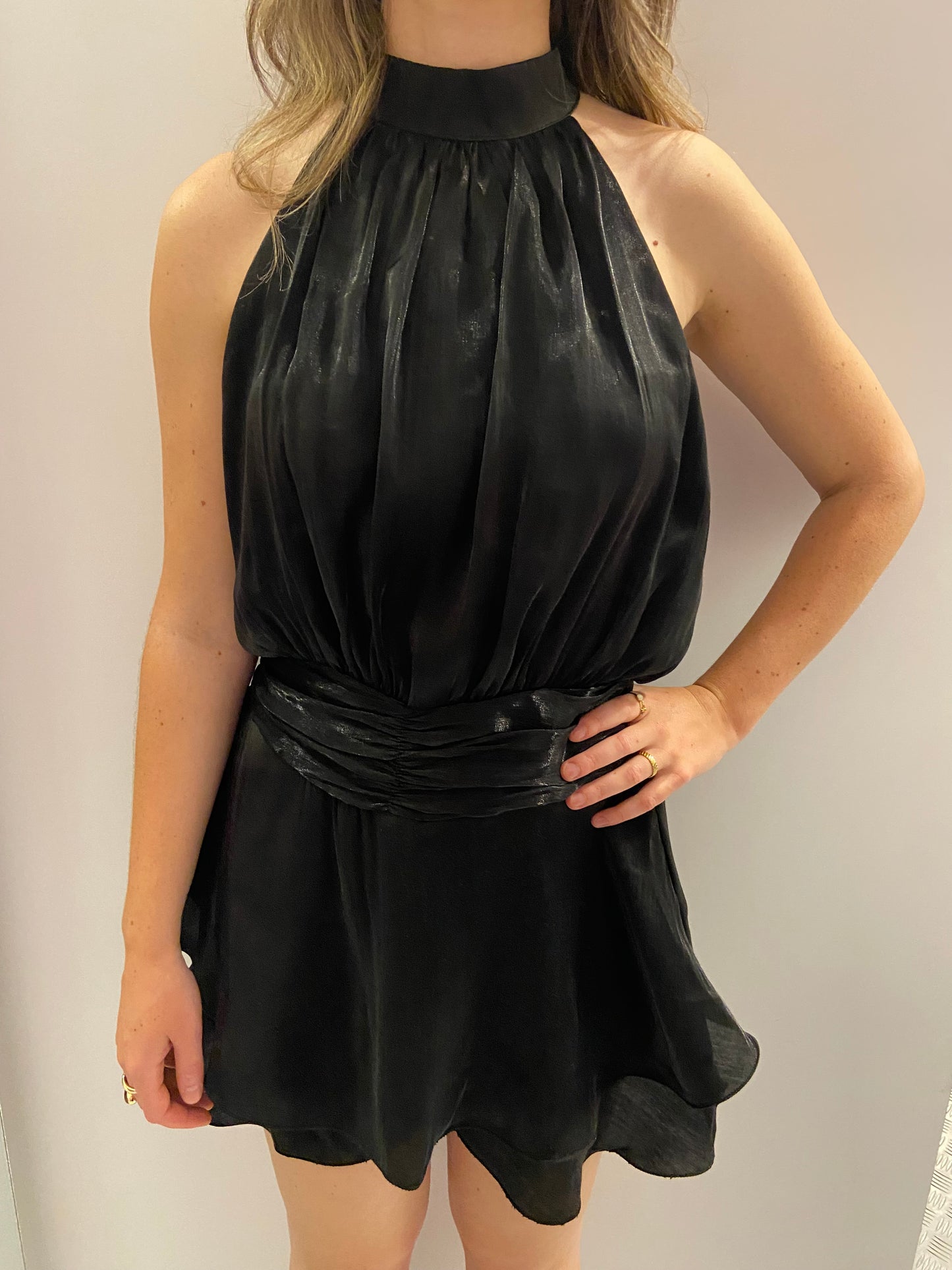 Black shiny playsuit