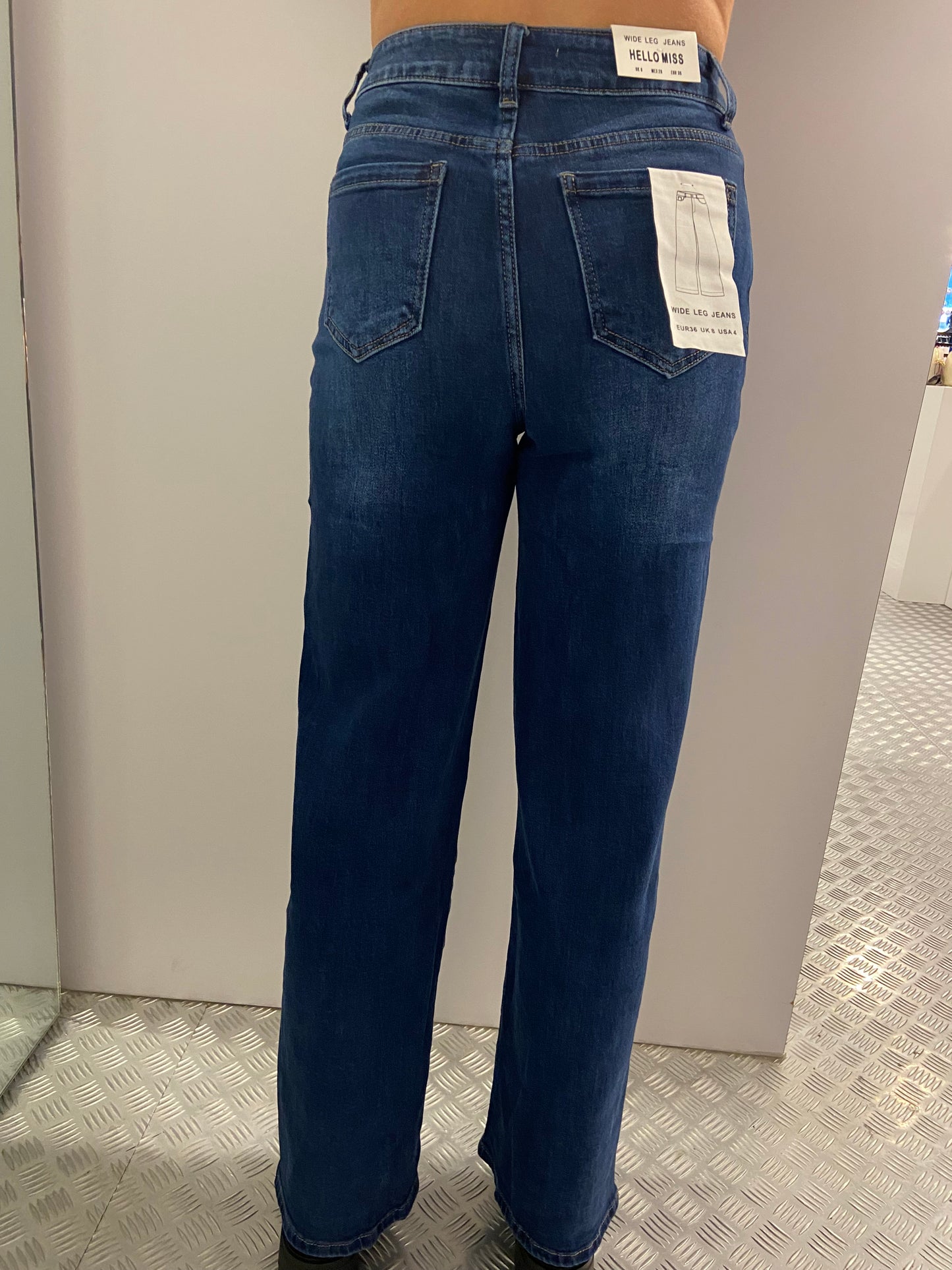 Donkerblauwe wide leg jeans HM