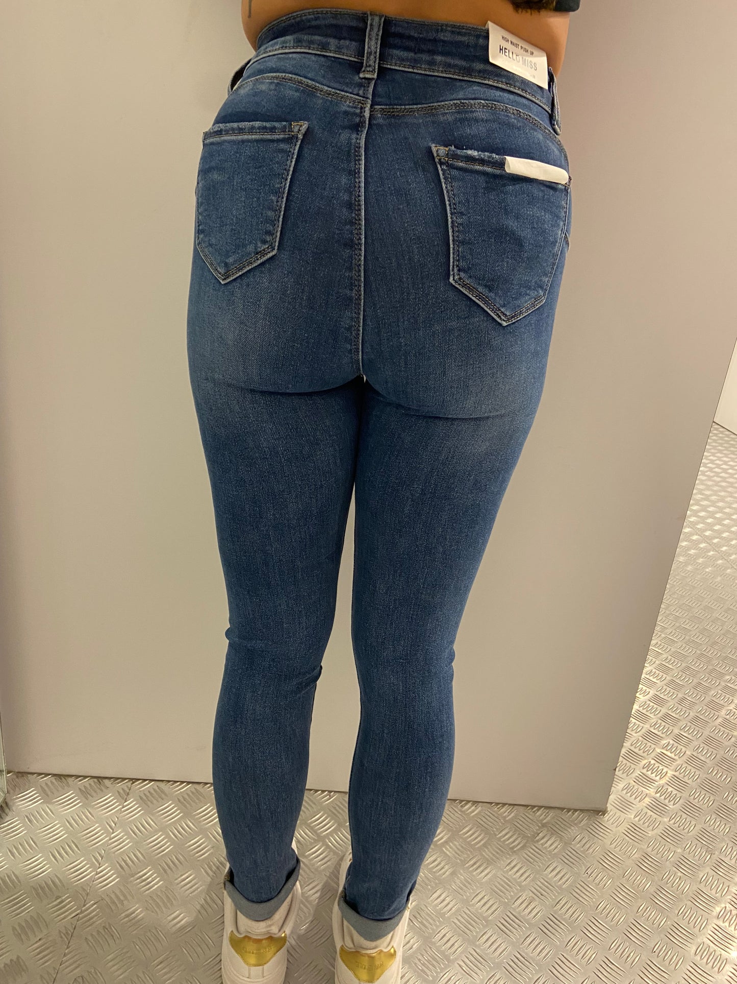 Donkerblauwe skinny push up HM