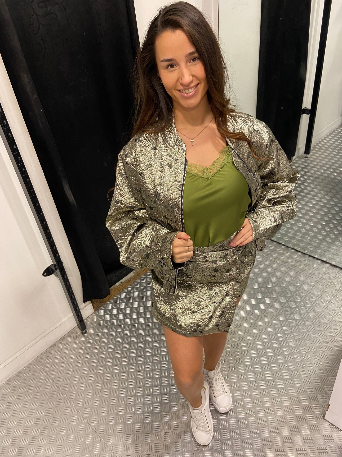 Golden flower bomberjacket