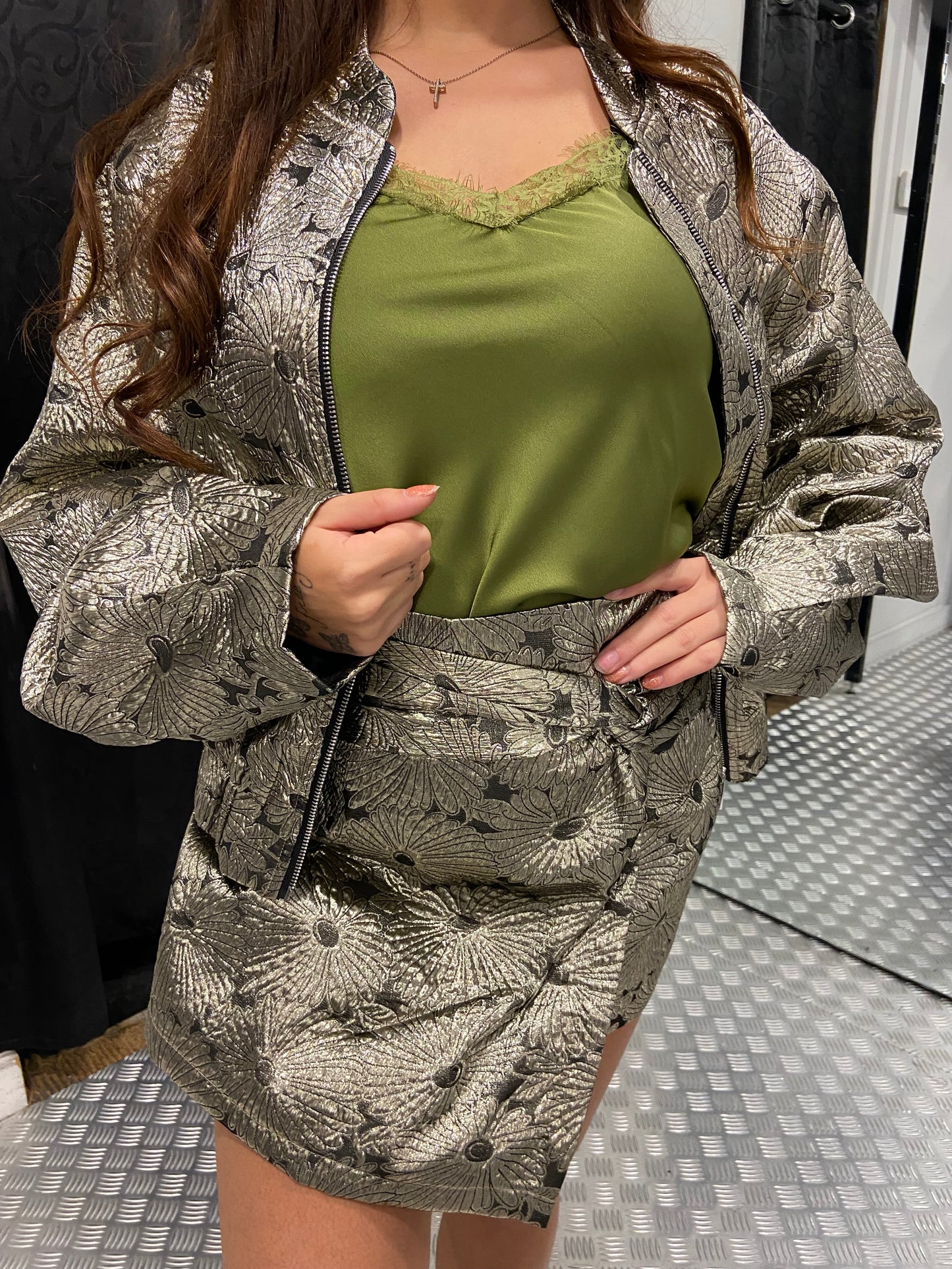 Golden flower bomberjacket