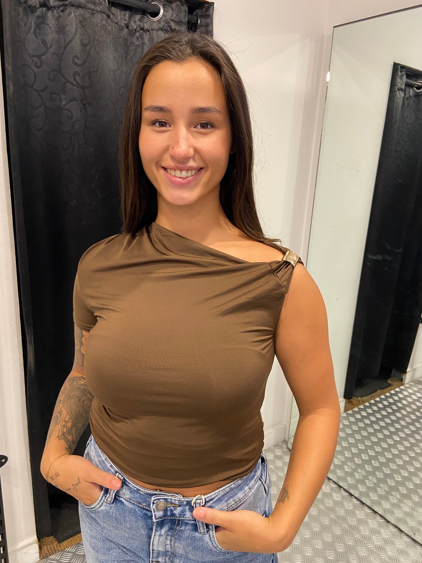 Brown night top
