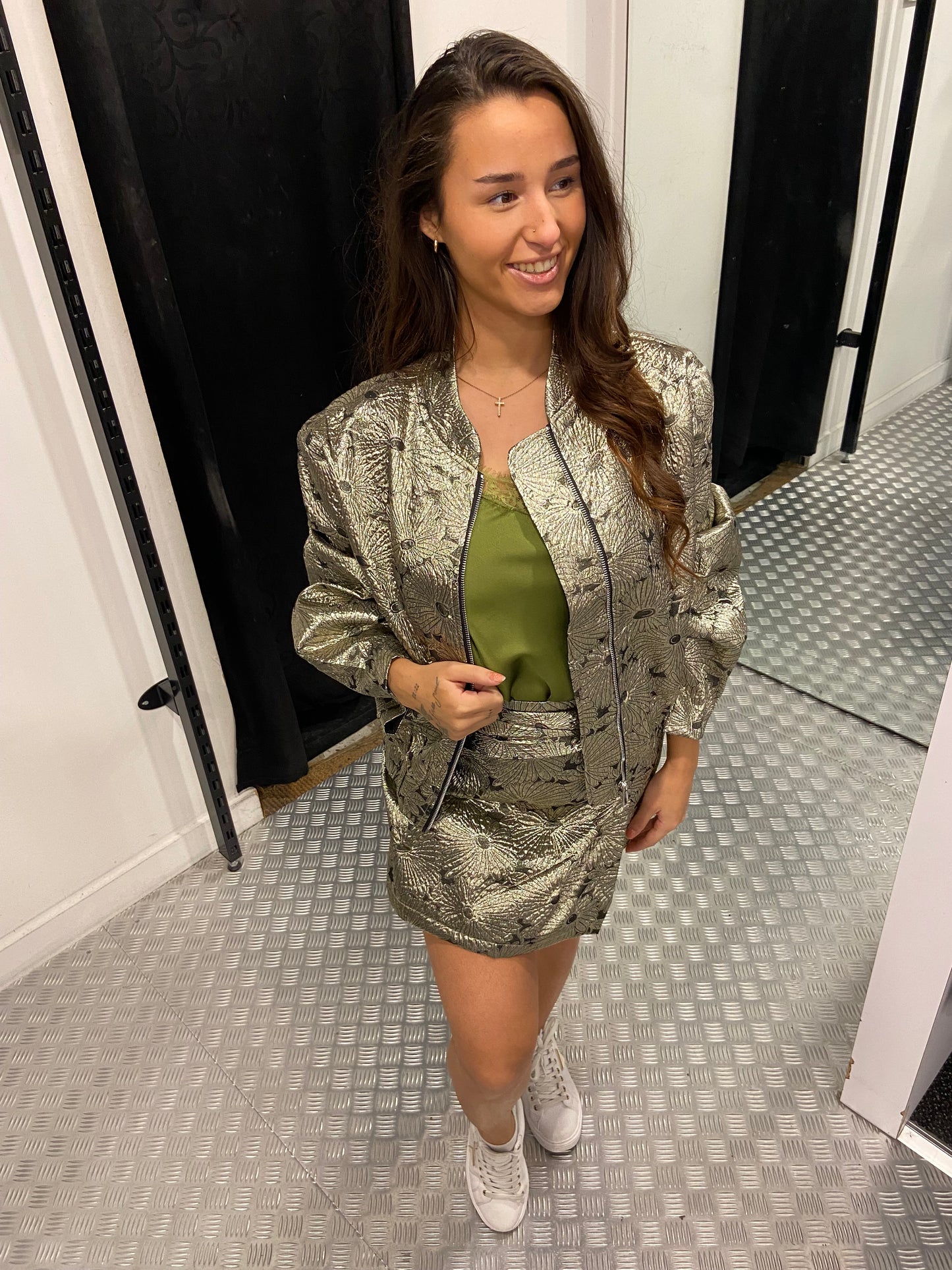 Golden flower bomberjacket