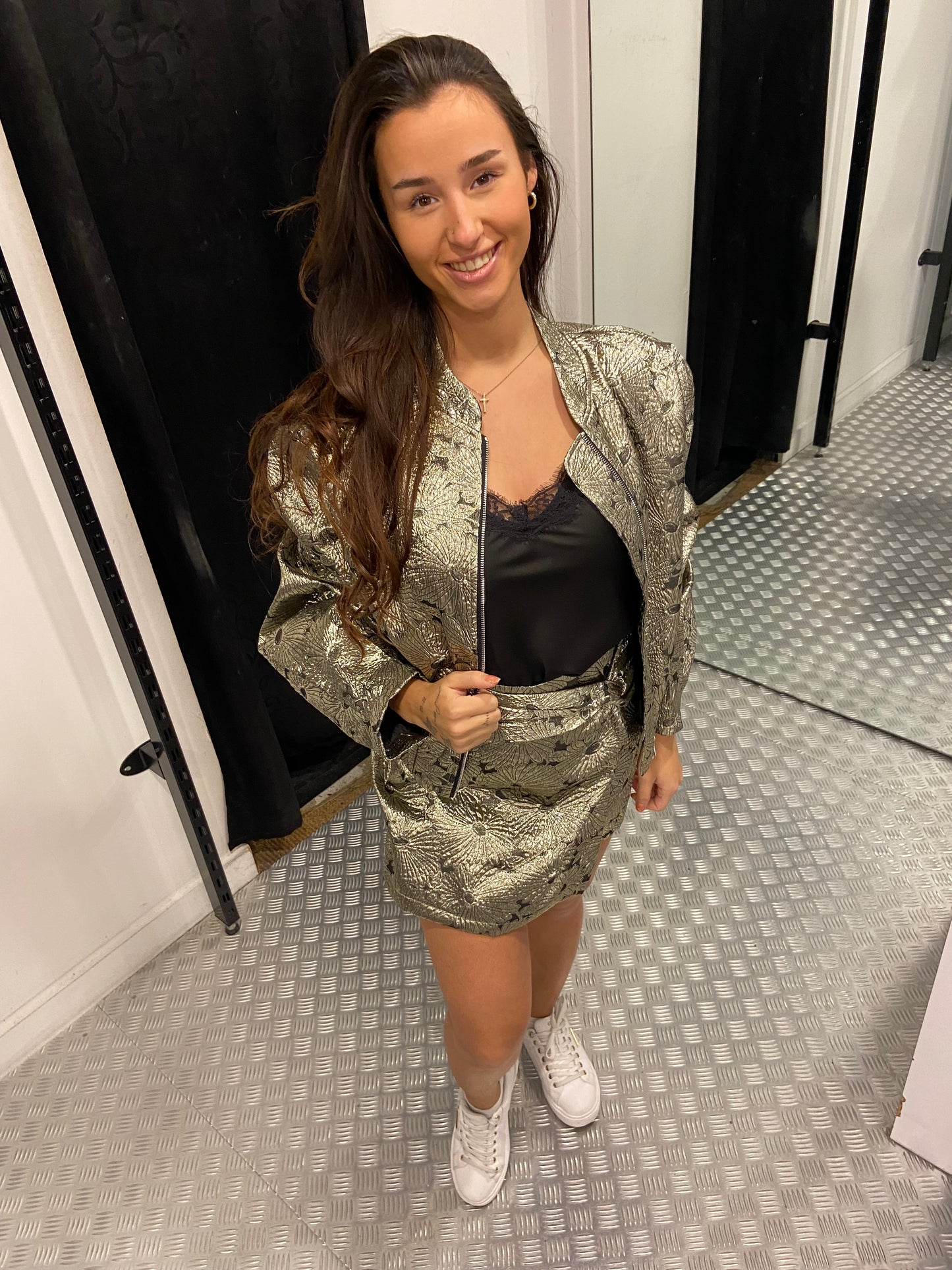 Golden flower bomberjacket